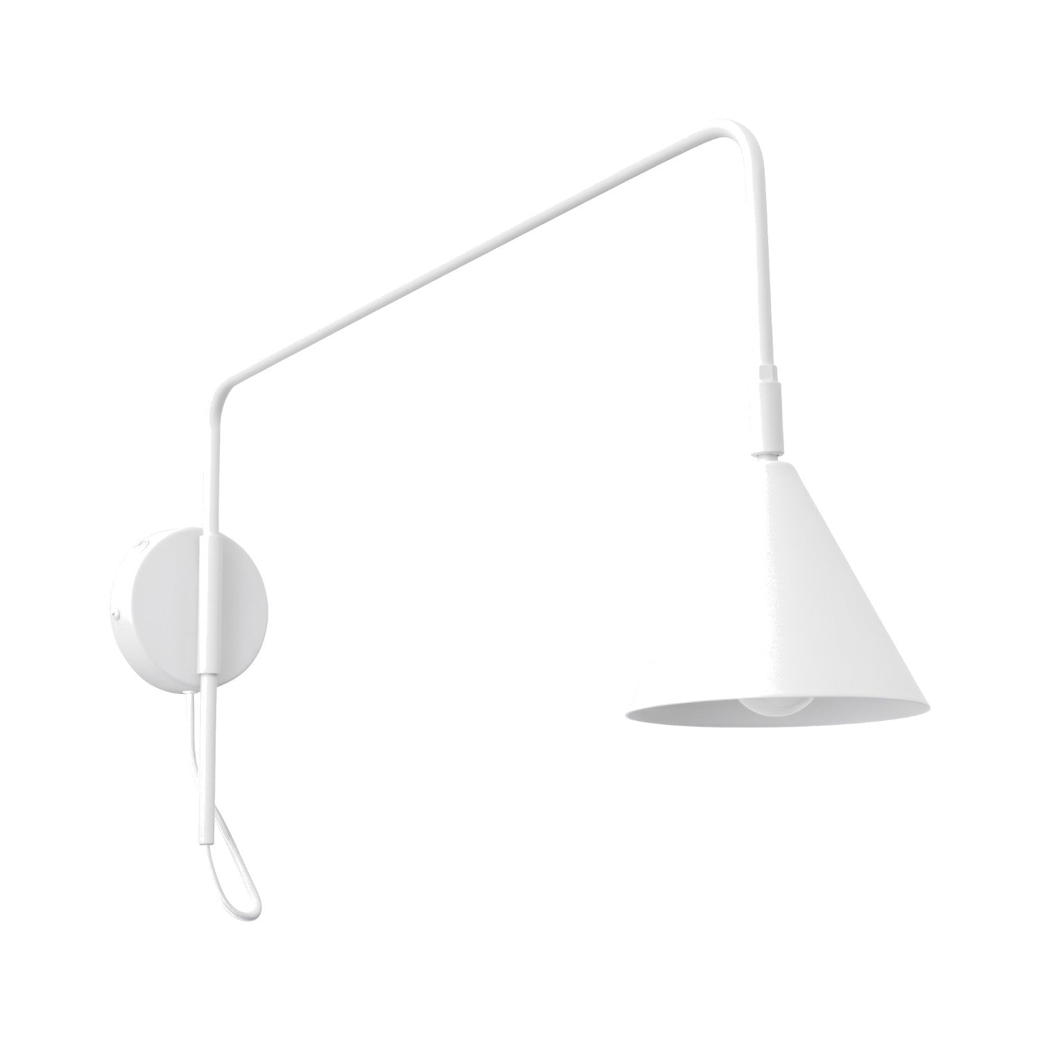 Applique Murale Moderne Blanche À Abat-jour Conique Sur Bras Pivotant Avec Interrupteur E14 10w Nox Sollux Lighting