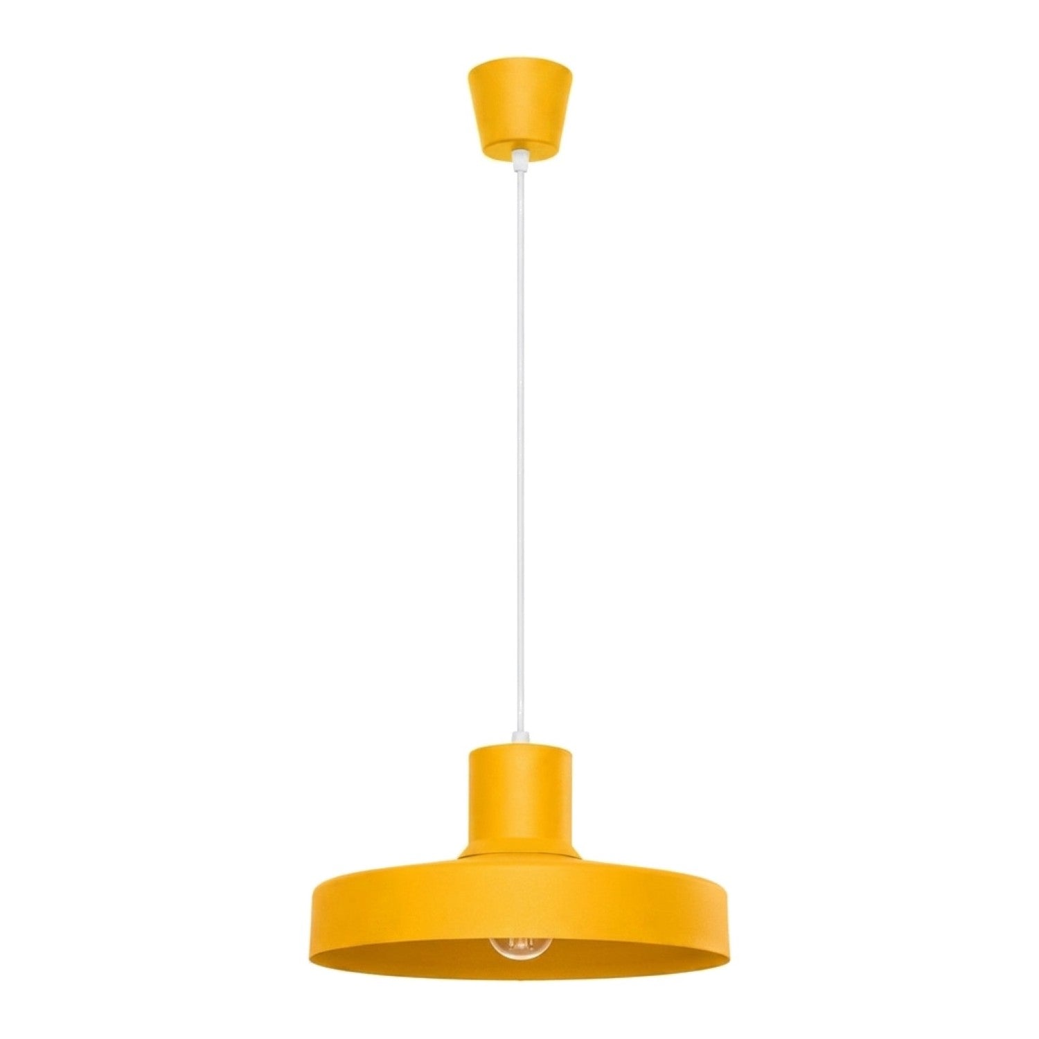 Suspension Rétro Jaune Abat-jour Métal Rond 1xe27 15 W Bilo