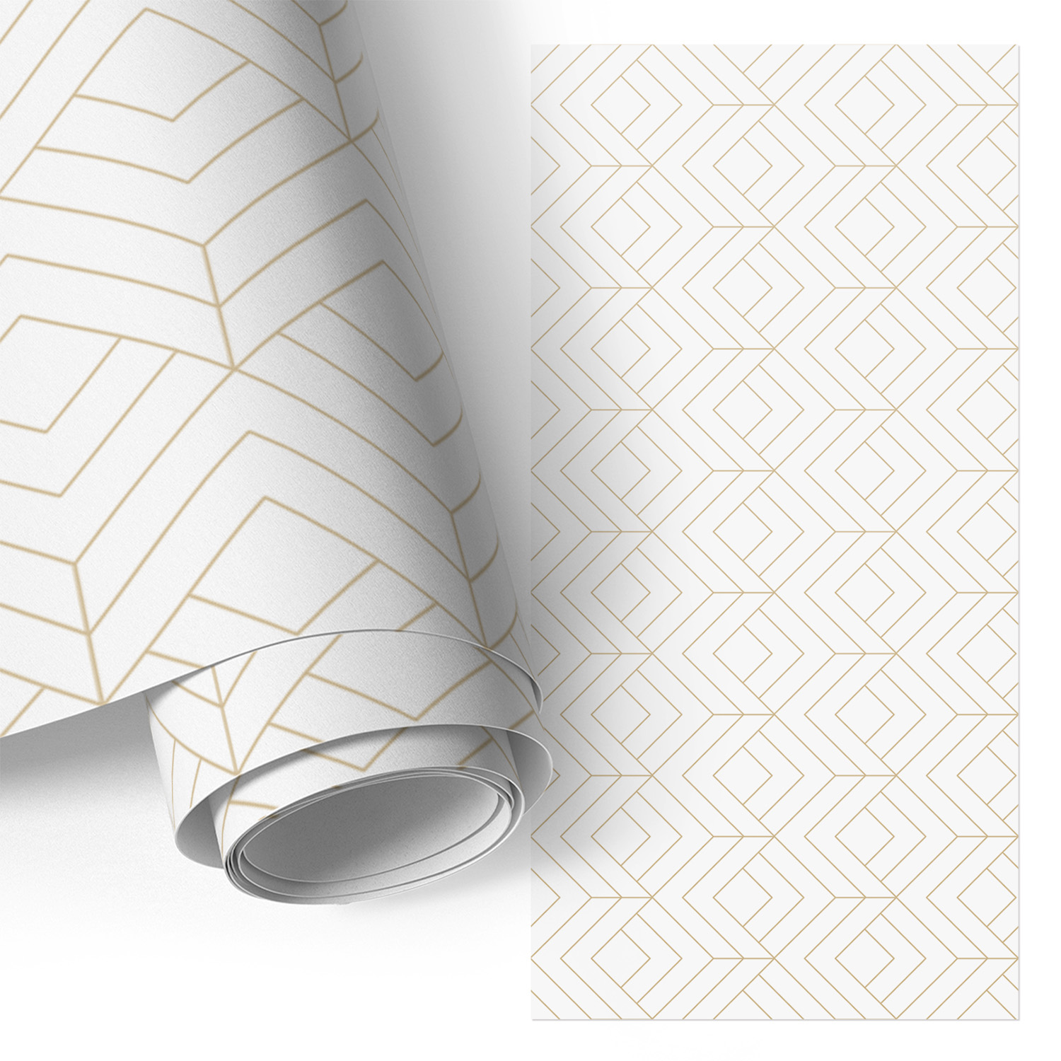 Film Adhésif Décoratif - Look Premium - Transformation Facile - Durable - Pour Placard - Pour Meubles Design Géométrique 65x130 Cm