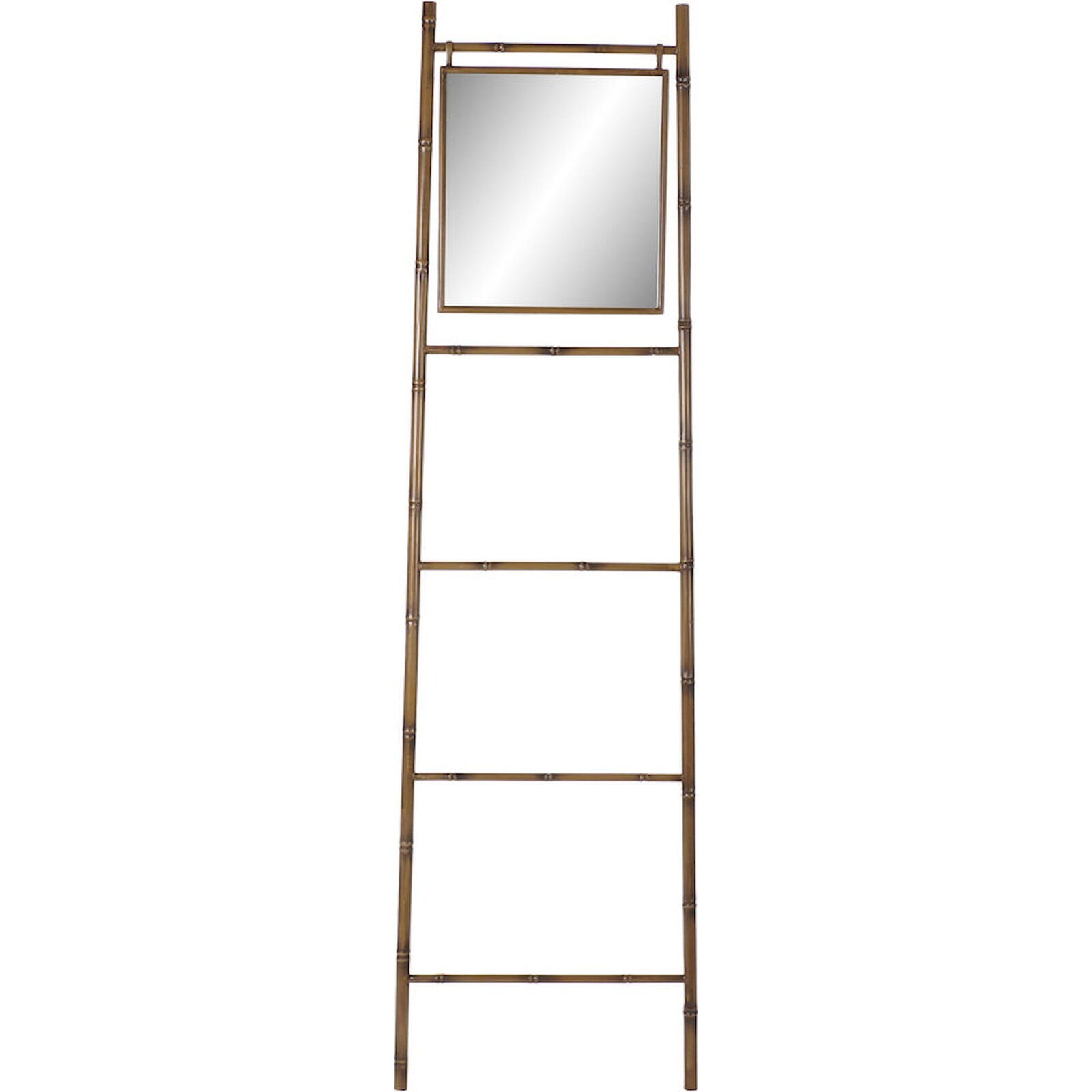 Porte-serviettes Échelle Élégant Avec Miroir Intégré - Jaune Moutarde