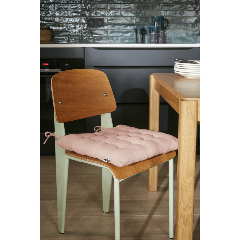 Assise Matelassée 16 Points "gaïa" 40 X 40 Cm "gaze De Coton" L'Effet Papillon - Gaia Guimauve -