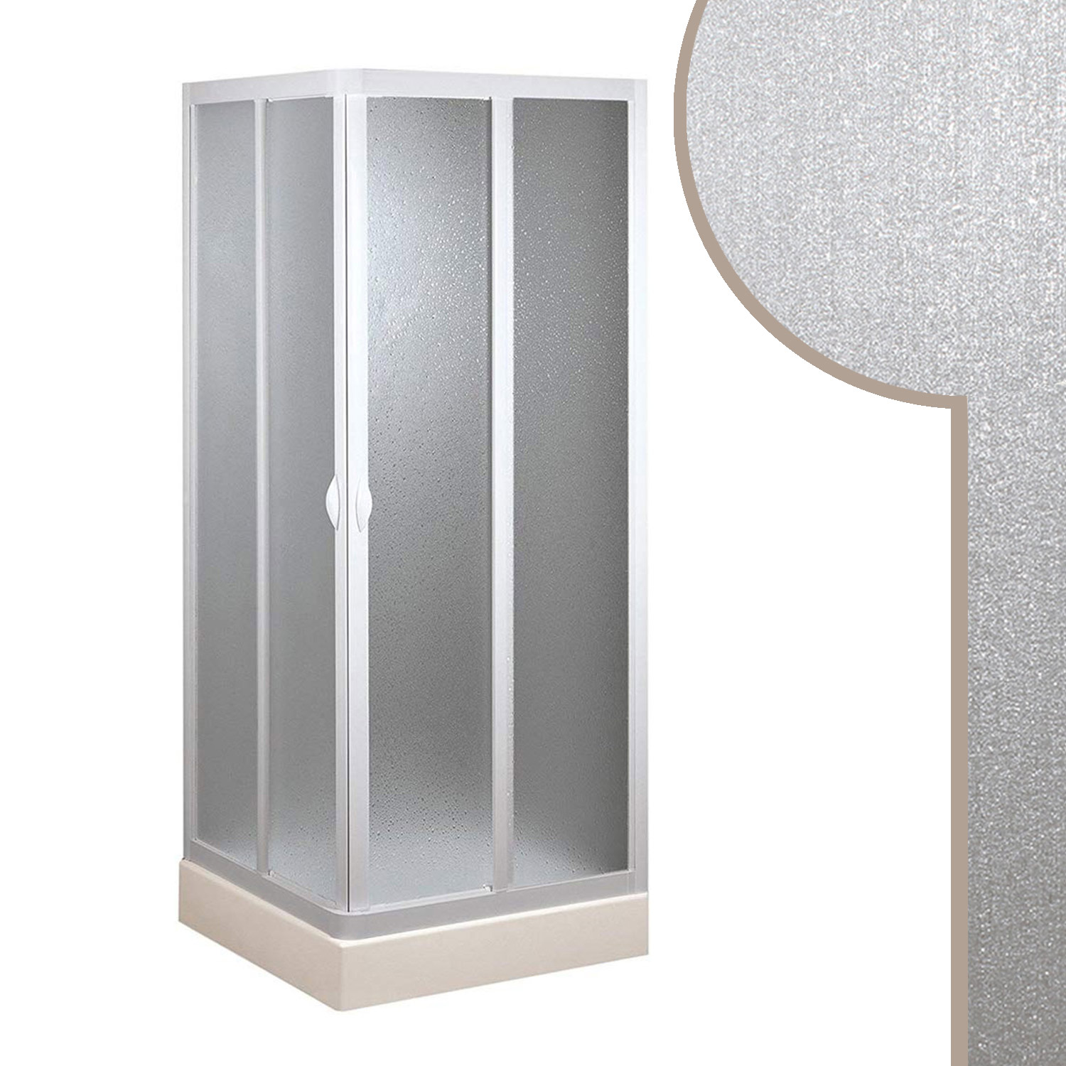 Idralite - Cabine Paroi De Douche Angulaire En Acrylique Mod. Smart Avec Ouverture Centrale 70x70 Cm