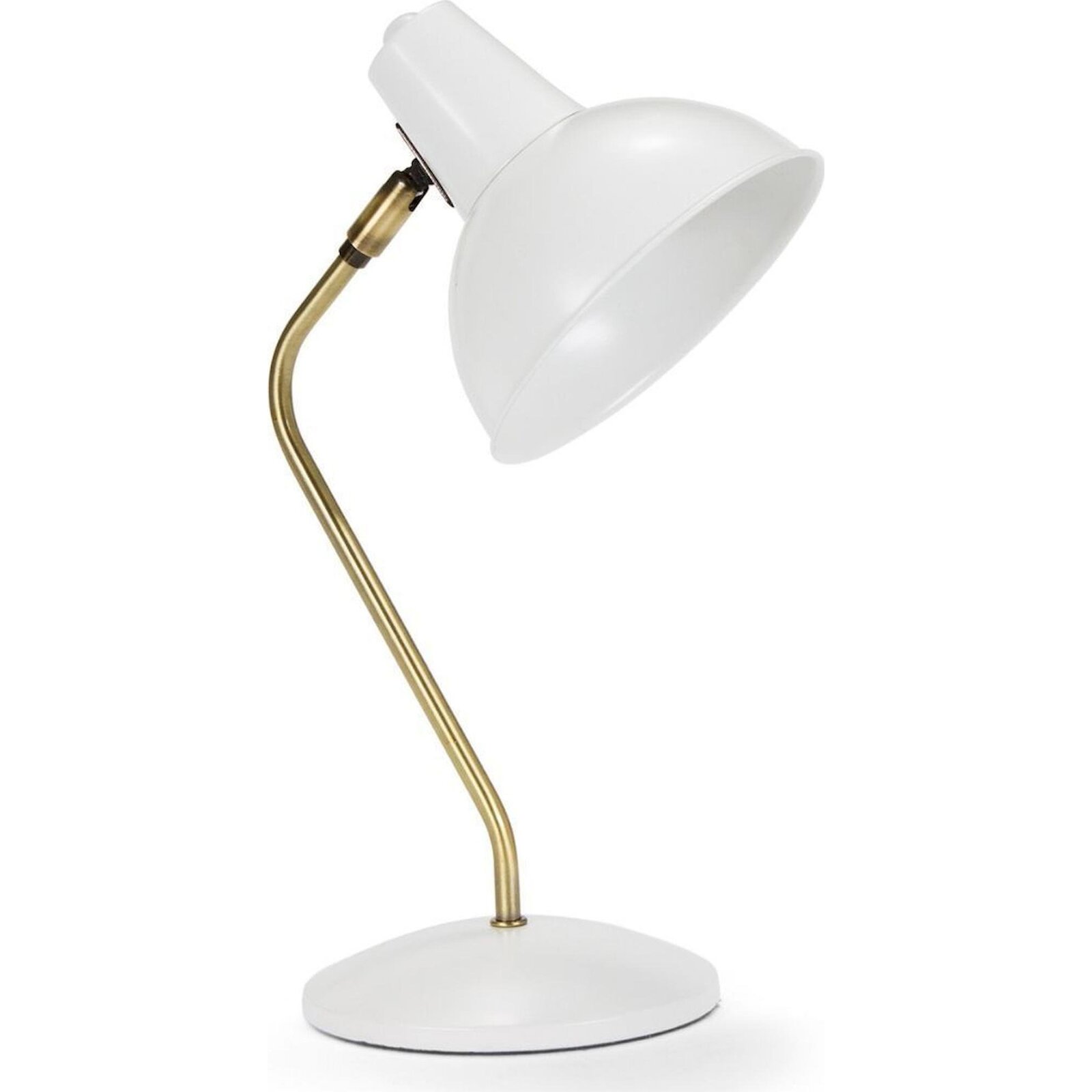 Lampe De Bureau Vintage Blanche Style Industriel Élégant - Blanc Mat Et Laiton Doré