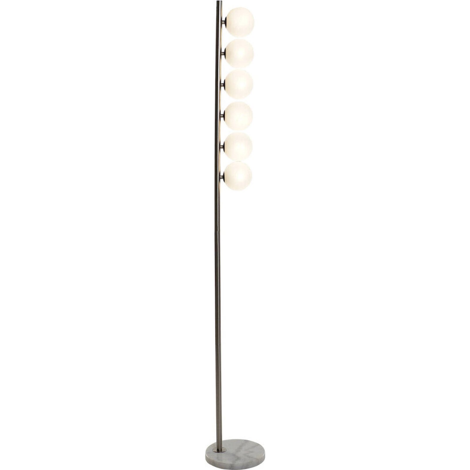 Lampe Sur Pied Moderne En Métal Et Verre Style Contemporain - Chromé Et Blanc Opalin