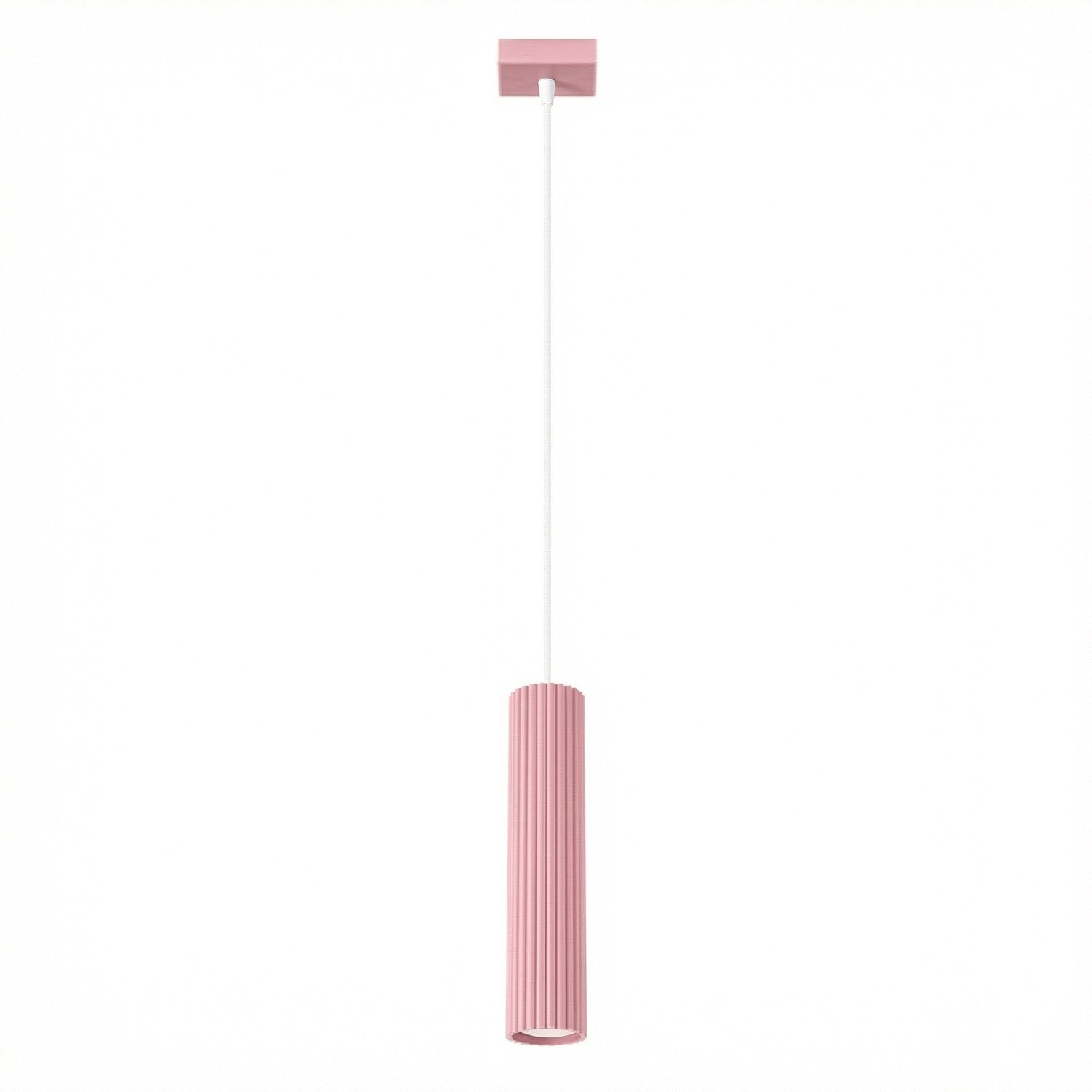 Suspension Tube Rainurée Rose 1xgu10 10w Karbon Sollux Lighting