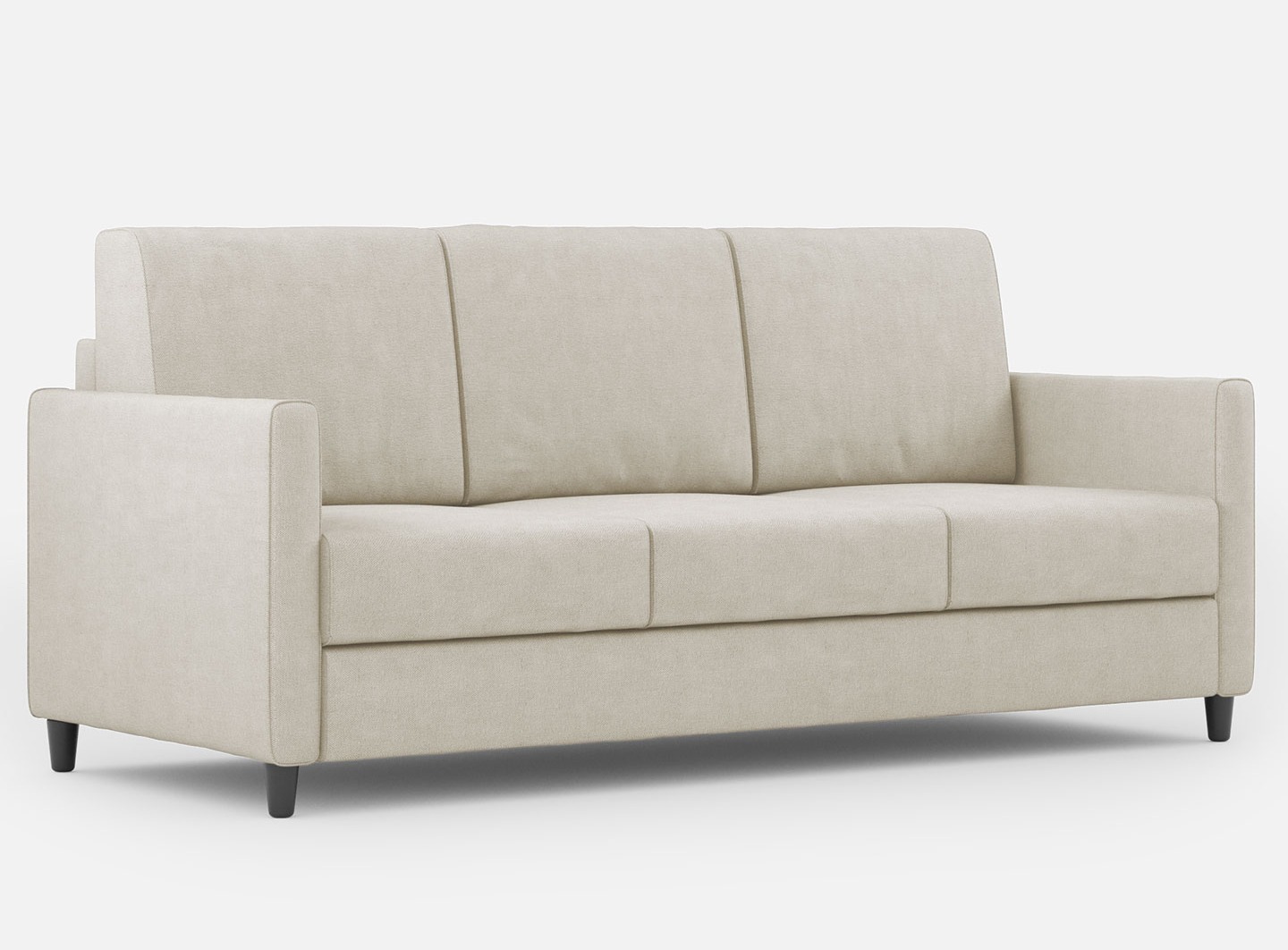 Canapé Droit Moderne Italien Tissu Blanc Cassé Korane - 3 Tailles 198 Cm-taille 198 Cm