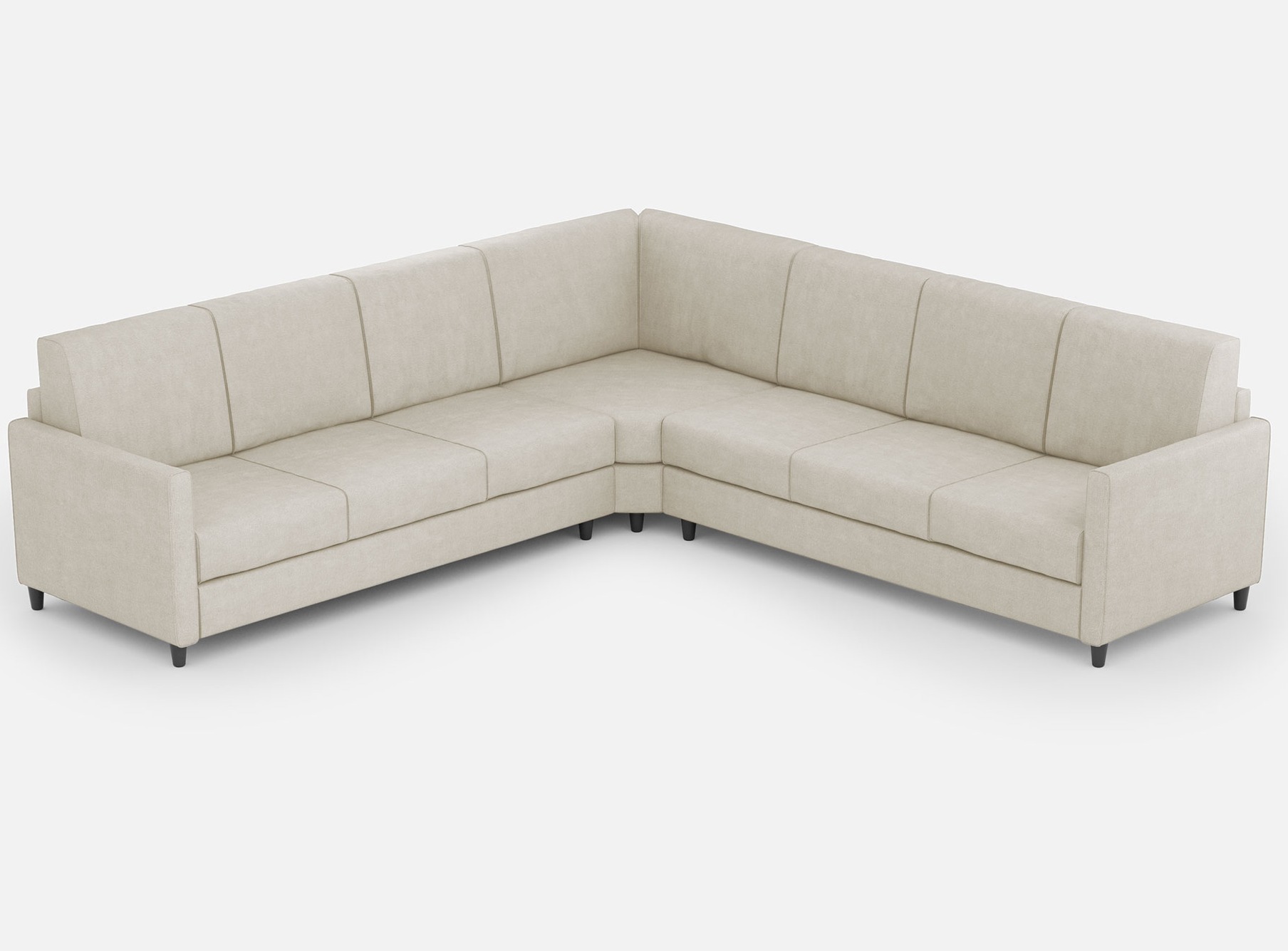 Canapé D'Angle Moderne Italien Tissu Blanc Cassé Korane - 5 Tailles 281x281 Cm-taille 281x281 Cm