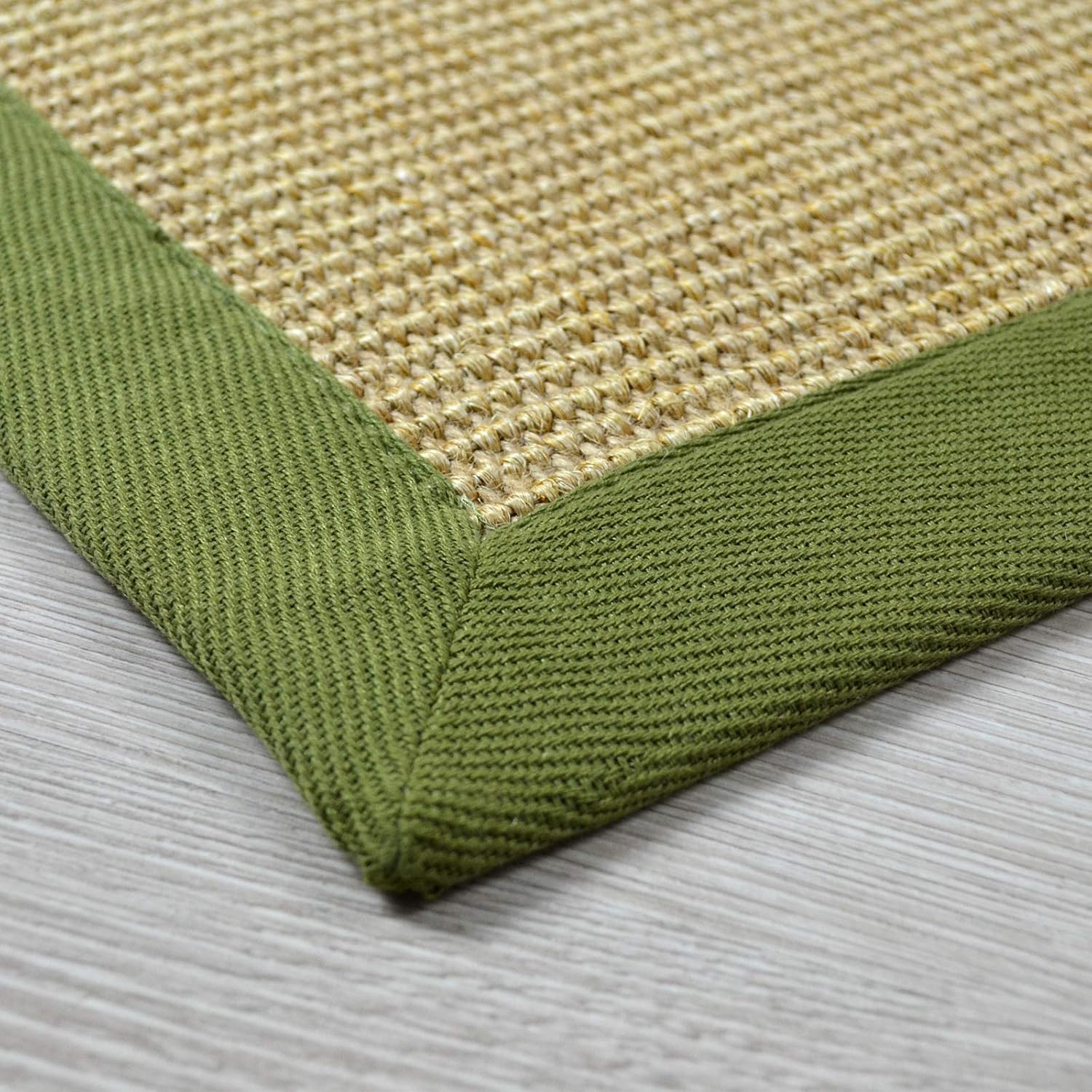 Tapis Sisal Amazonas Nature Bordure: Taupe / Pistache 40 X 60 Cm