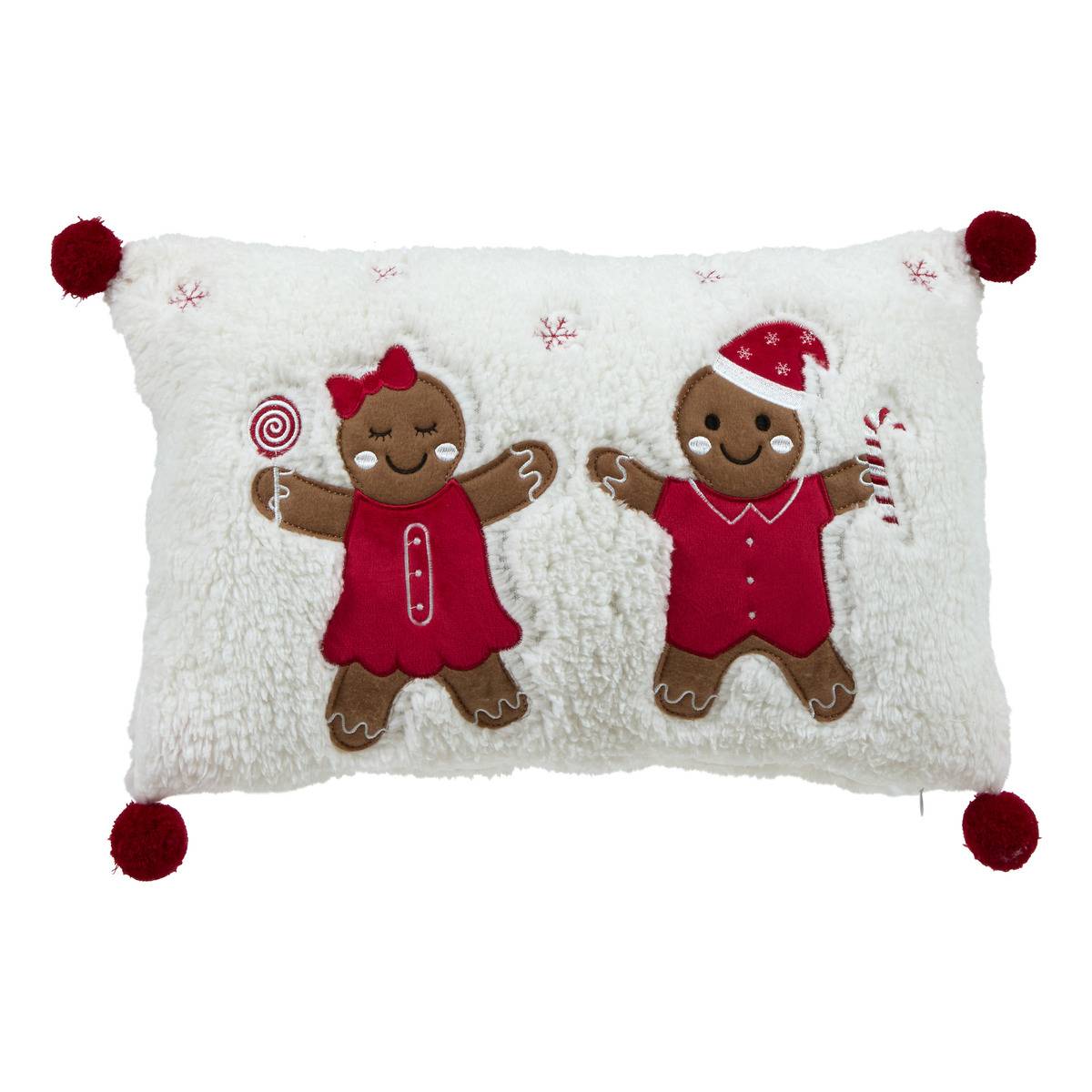 Coussin De Noël Bonhomme De Neige Pain D'Épices 50 X 30 Cm - Feeric Lights & Christmas