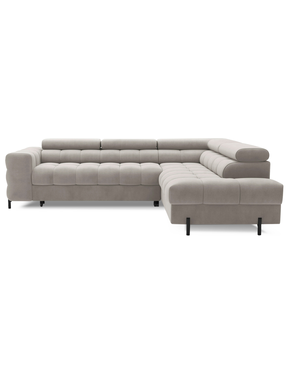 Canapé D'Angle Droit Ferrum Beige Avec Coffre Salon Familial 276x93x200cm