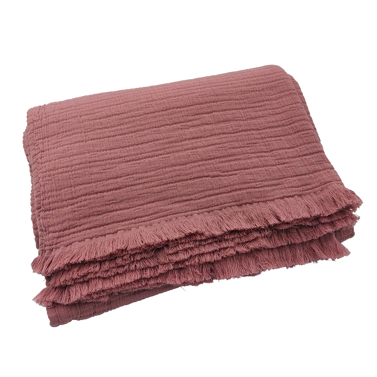 Dessus De Lit Gaze De Coton Rose 230x250 Cm