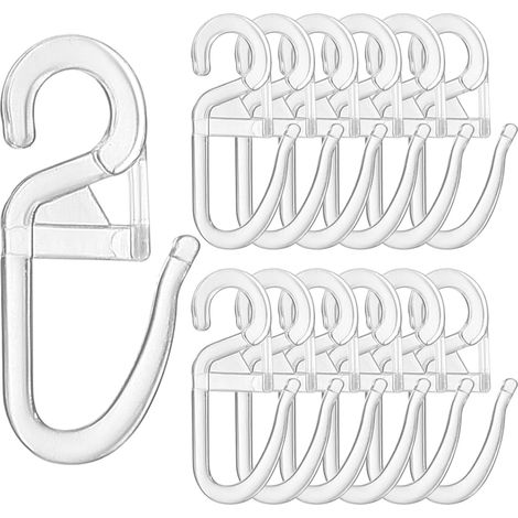 100 Pcs Crochets À Rideaux Avec Œillets Ø 6 Mm - Plastique Transparent Pour Anneaux, Rails Et Tringles - Accessoire De Rideaux
