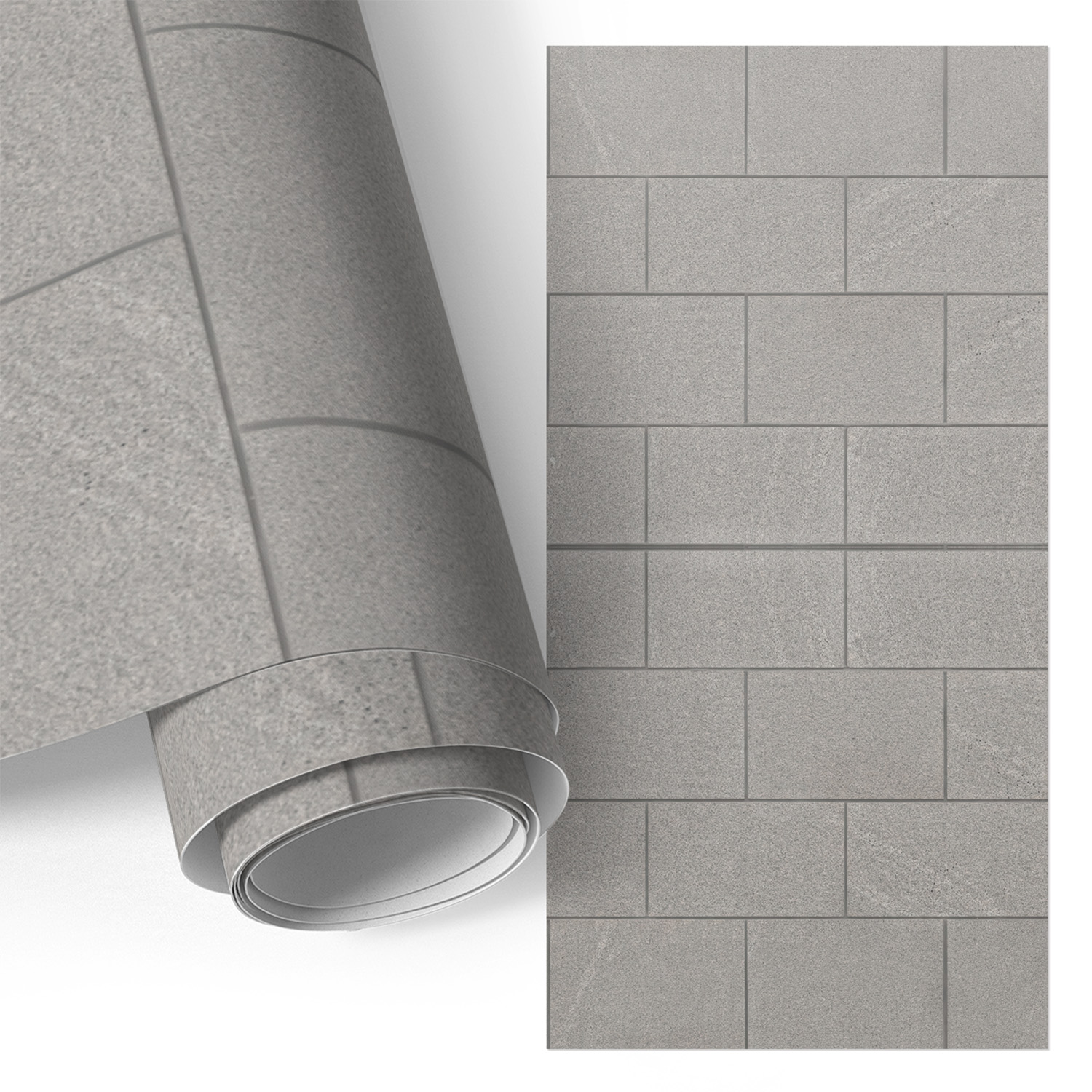 Film Adhesif Autocollant - Design Moderne - Imperméable - Pour Meubles - Pour Plans De Travail Blocs De Construction Gris 50x100 Cm