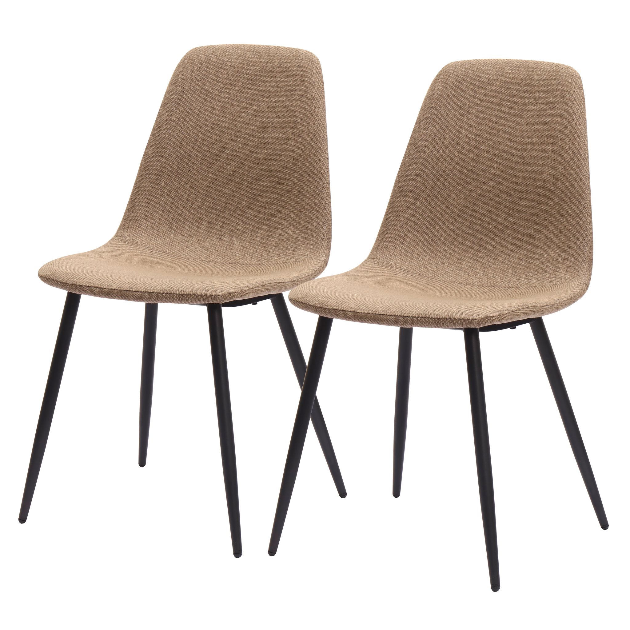 Redom Lot De 2 Chaises De Salle À Manger, Tissu Anti Taches, Pieds Métalliques Renforcés, Design Minimaliste, Brun