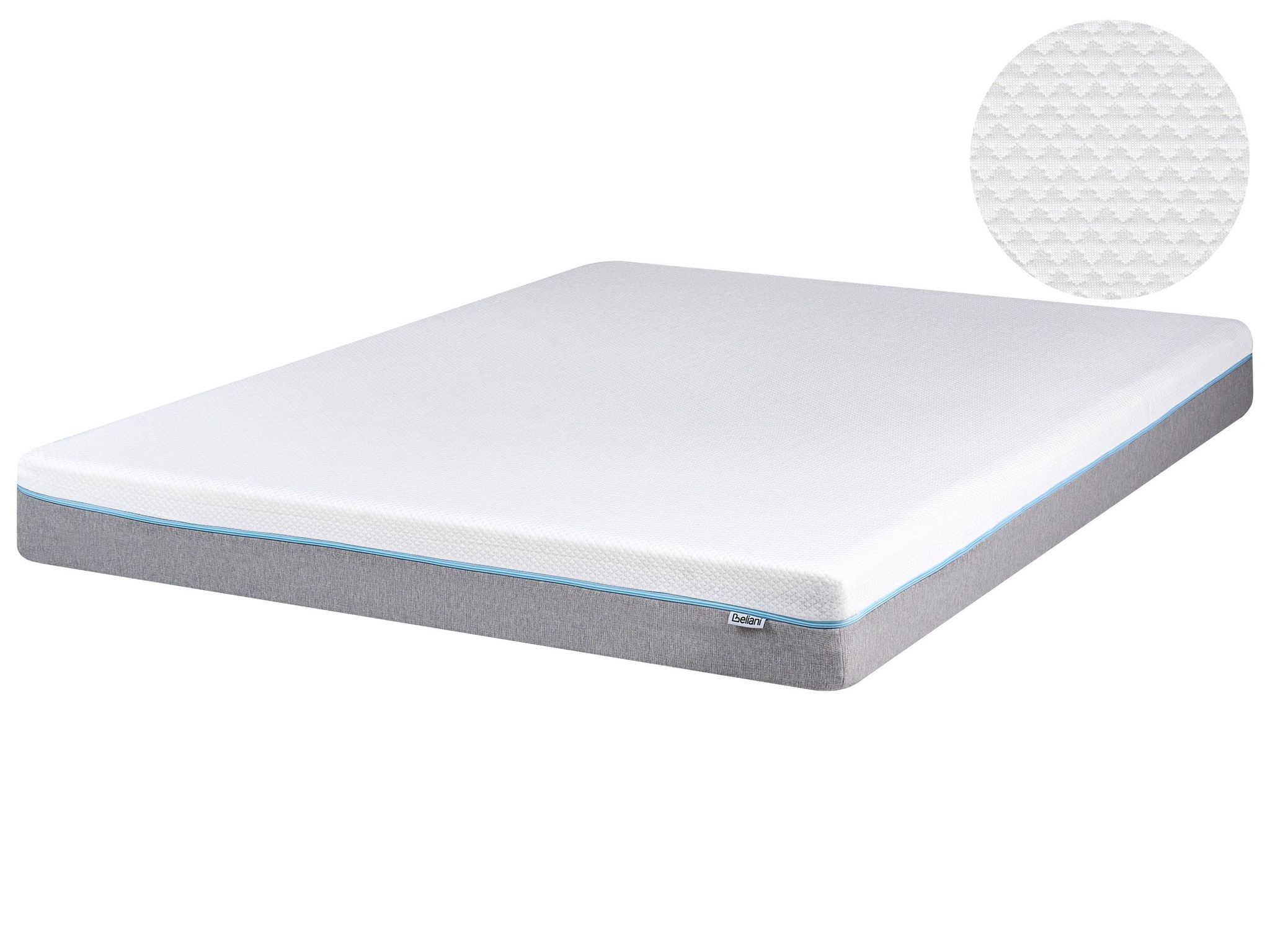 Matelas À Mémoire De Forme Blanc Et Gris Avec Mousse Rectangulaire Equilibré 160 X 200 Cm Avec Housse Amovible Beliani