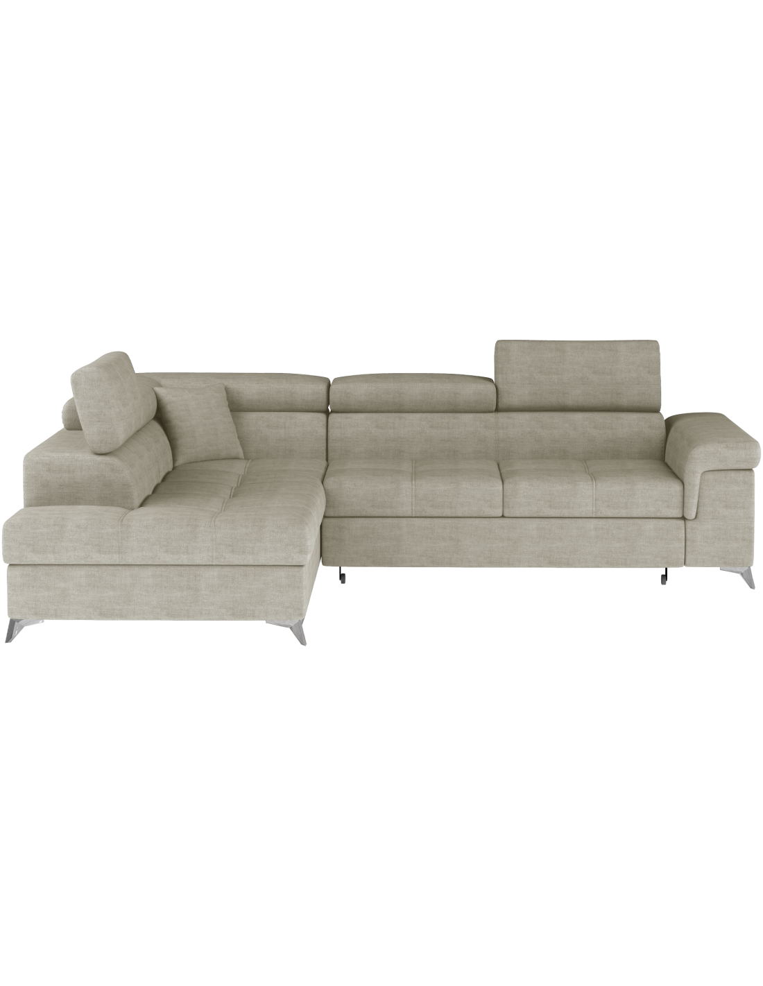 Canapé D'Angle Convertible Palazzo 4 Places Beige - Angle Gauche Avec Coffre