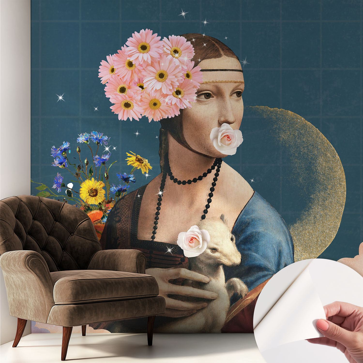 Papier Peint Autocollant Adhésif Avec Motifs Pour Salon Et Chambre Accessoire Stylé Pour Votre Intérieur Élégance Florale 250x250 Cm