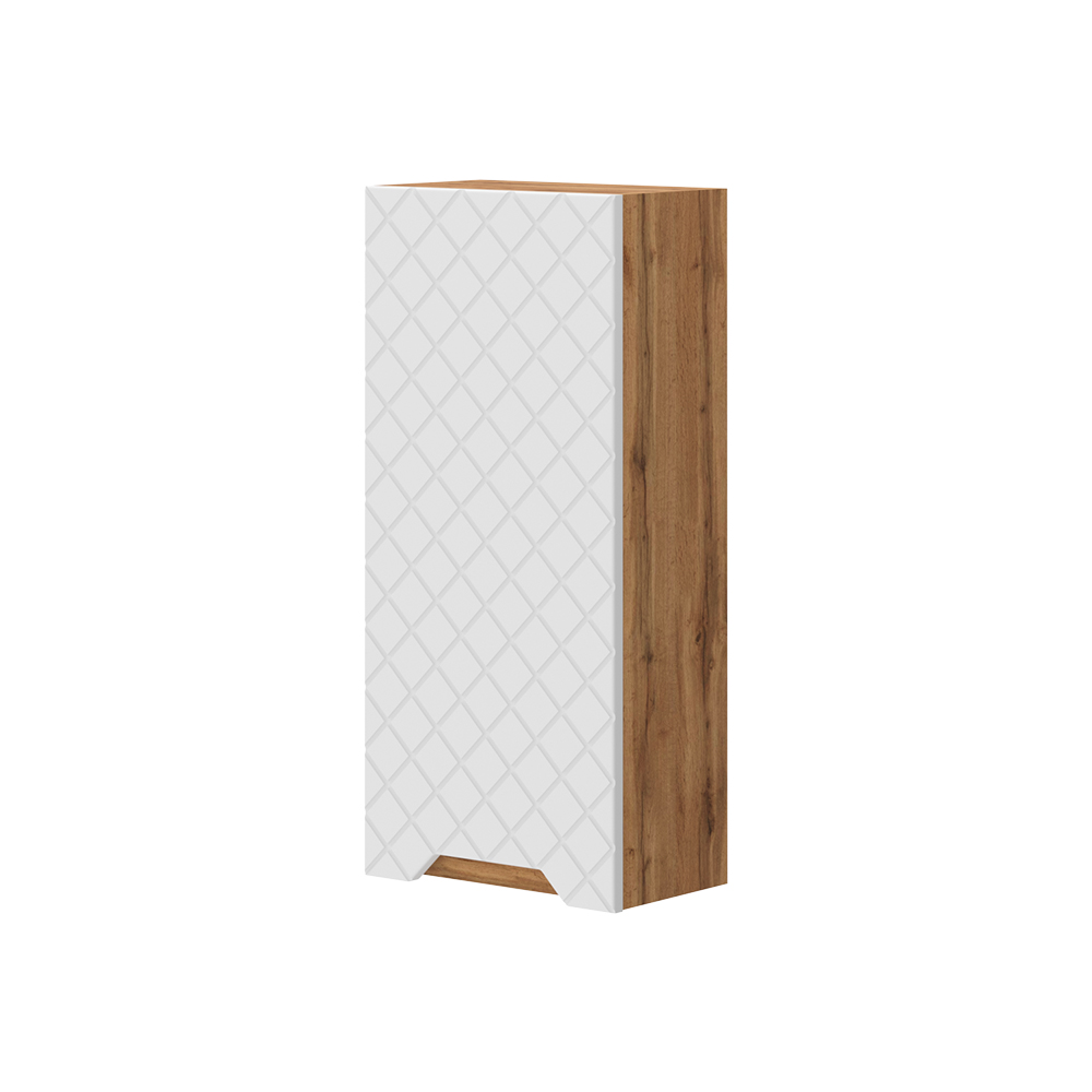 Armoire Murale Lotta, Chêne/blanc Avec Structure En Carreaux, 20x72.6cm, Vicco