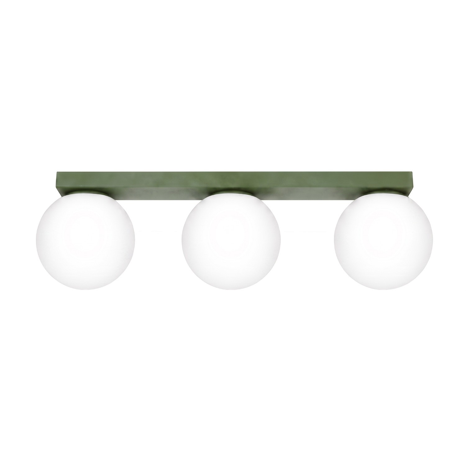 Plafonniers Yoli Acier/verre Vert Olive 3xg9 50cm Sollux