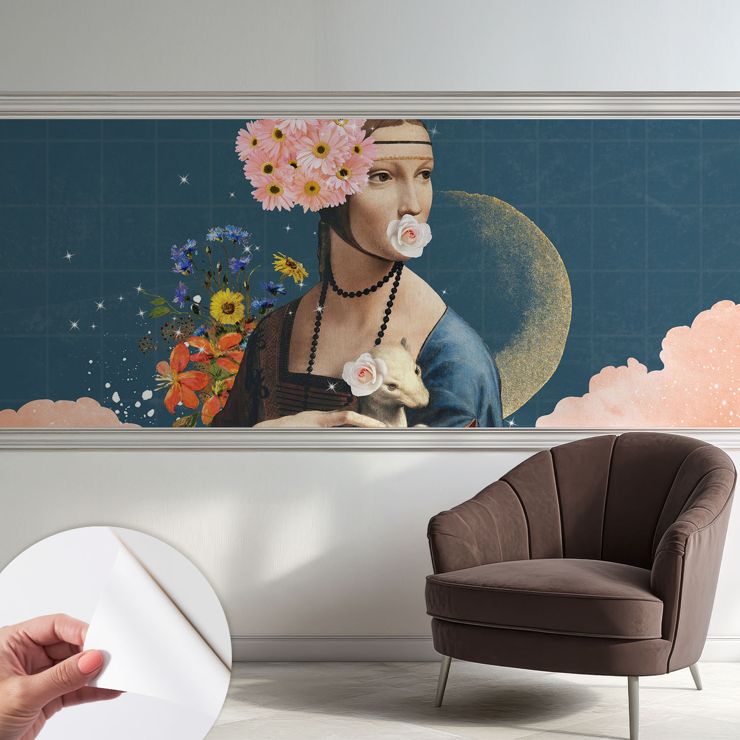 Papier Peint Autocollant Adhésif Avec Motifs Pour Salon Et Chambre Accessoire Stylé Pour Votre Intérieur Élégance Florale 250x104 Cm