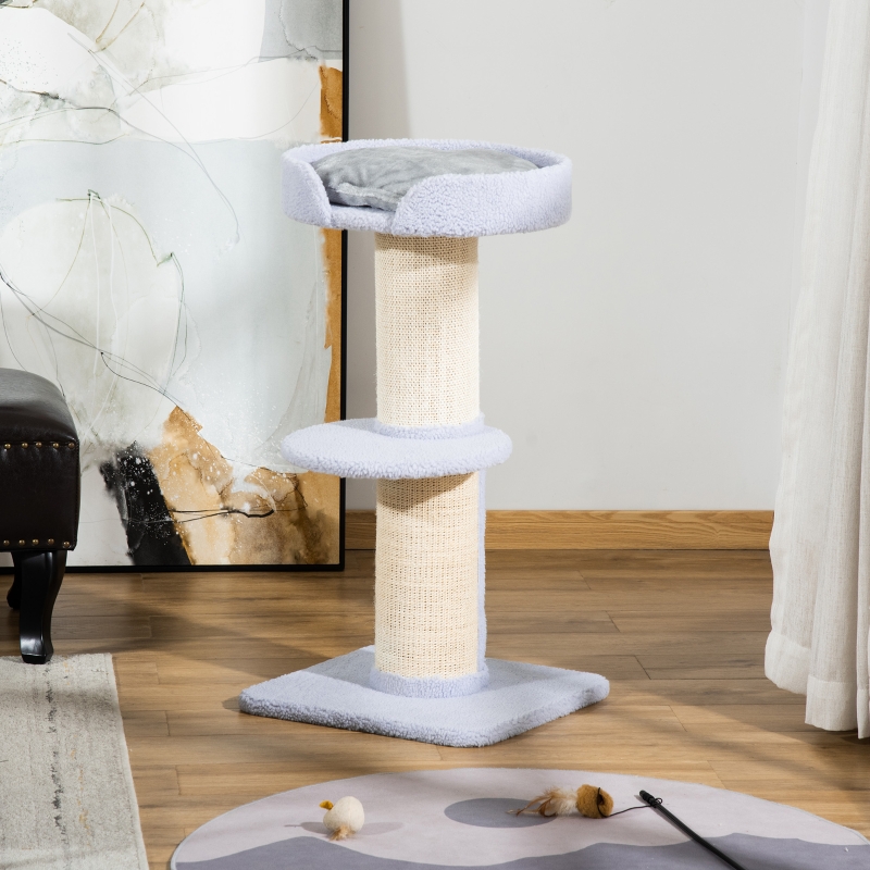 Kratzbaum 30 Kg Avec Poteau En Sisal, Plateforme, 45x45x91 Cm, Bleu Clair, Redom
