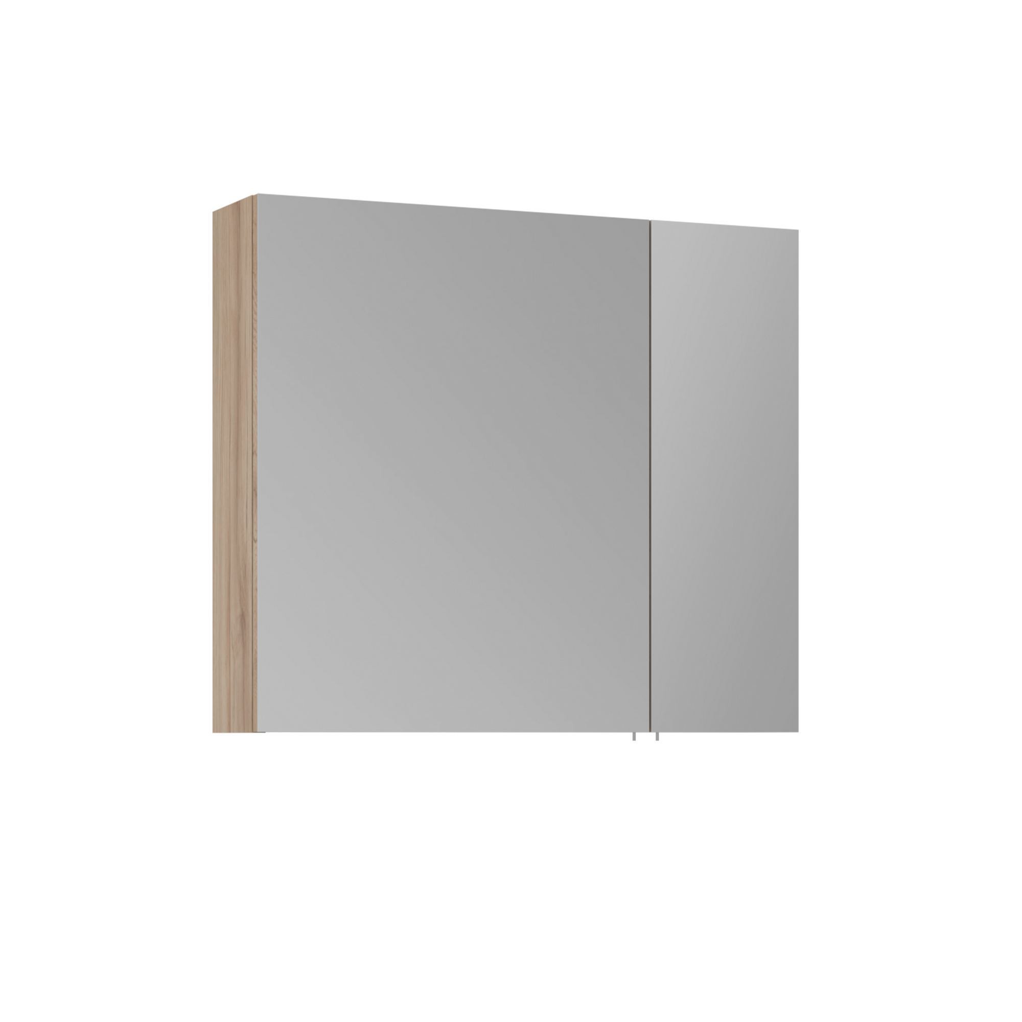 Meuble Salle De Bain Avec Miroir "side 80" - 79 X 16 X 66 Cm - Oak