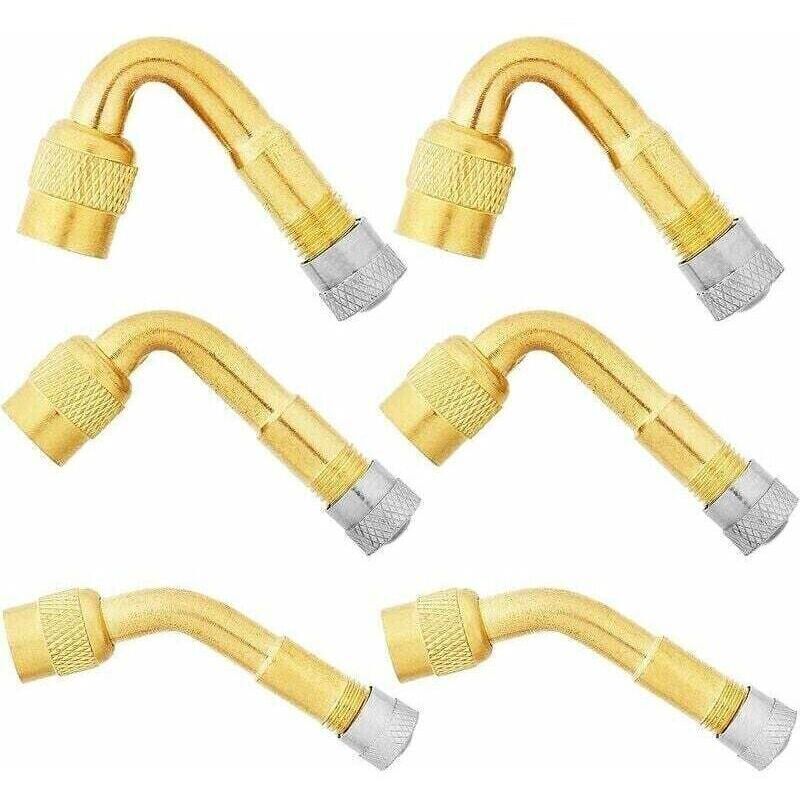 6 Pièces Pneu Valve Rallonge, 45°, 90°, 135° Extension Valve Pneu Valve De Adaptateur Raccord Prolongateur Coude, Embout De Gonflage Coudé Pour Voiture Camion Moto Vélo Scooter