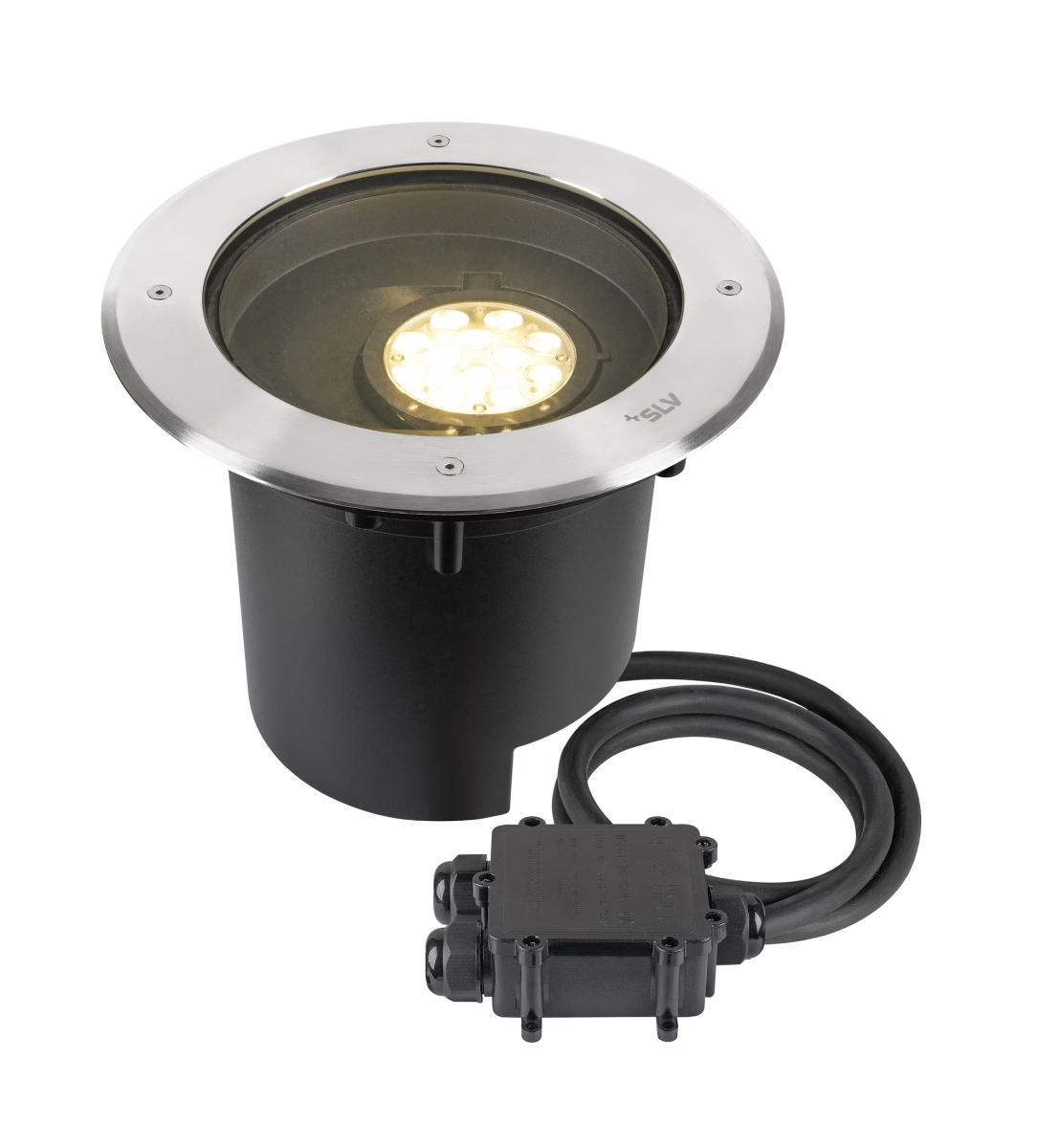 Encastré Sol Dasar® Xl Asymétrique 3000k 70°/40° Ip65/ip67 Rond Inox/noir - Slv - 1009170