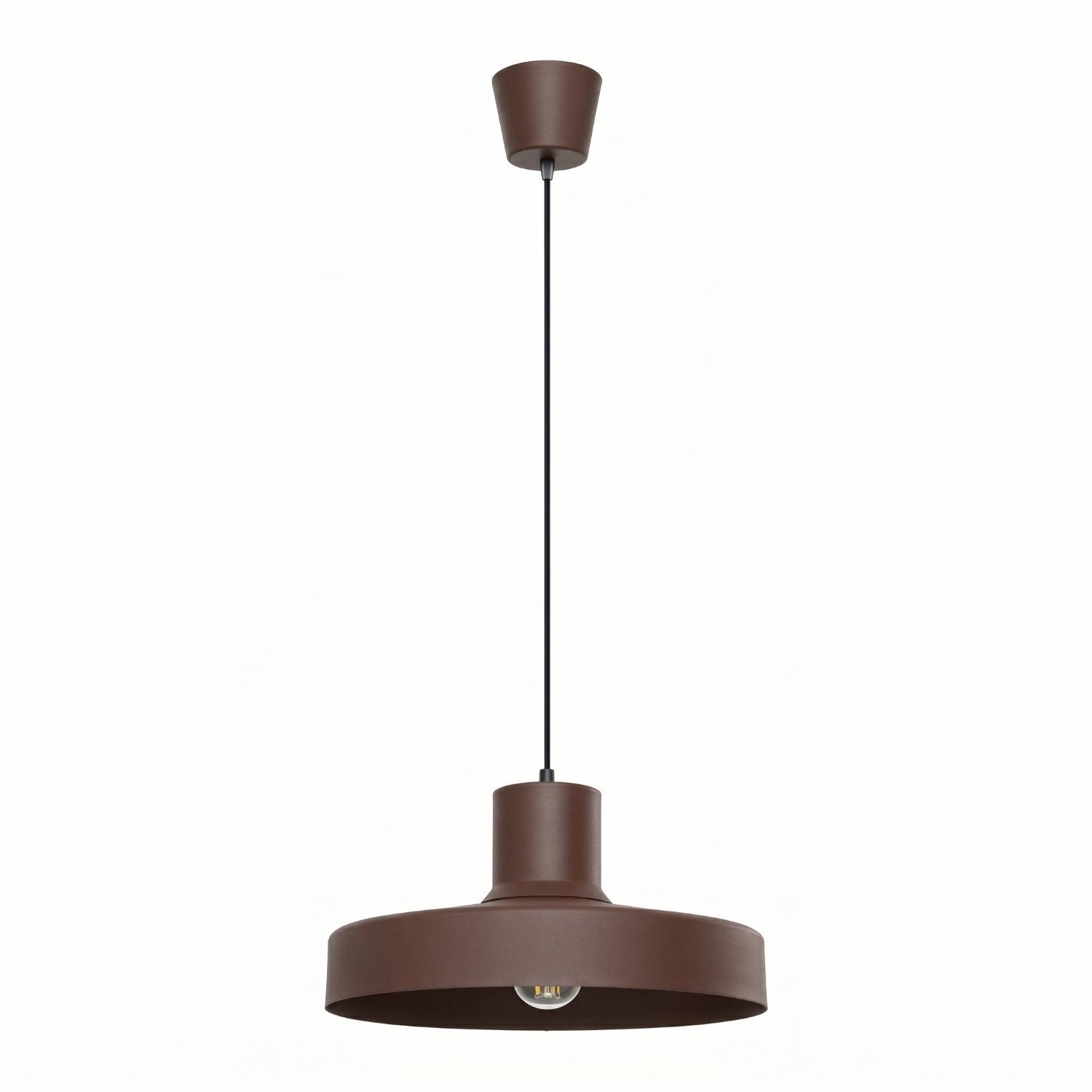 Suspension Rétro En Métal Brun, Abat-jour Rond, 1xe27 15w, Bilo Sollux Lighting