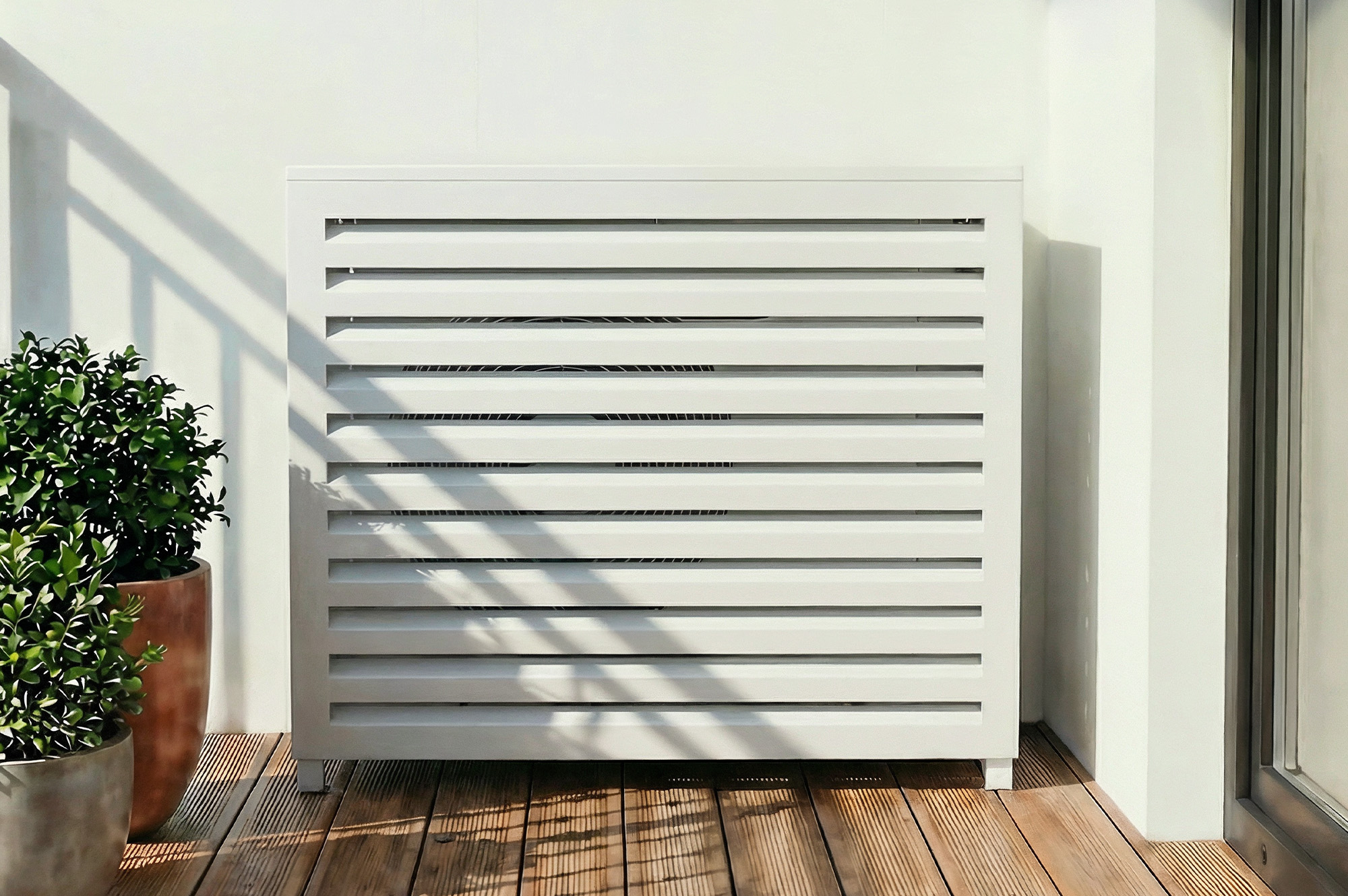 Cache Clim & Pompe À Chaleur Aneto Aluminium Blanc - Taille M