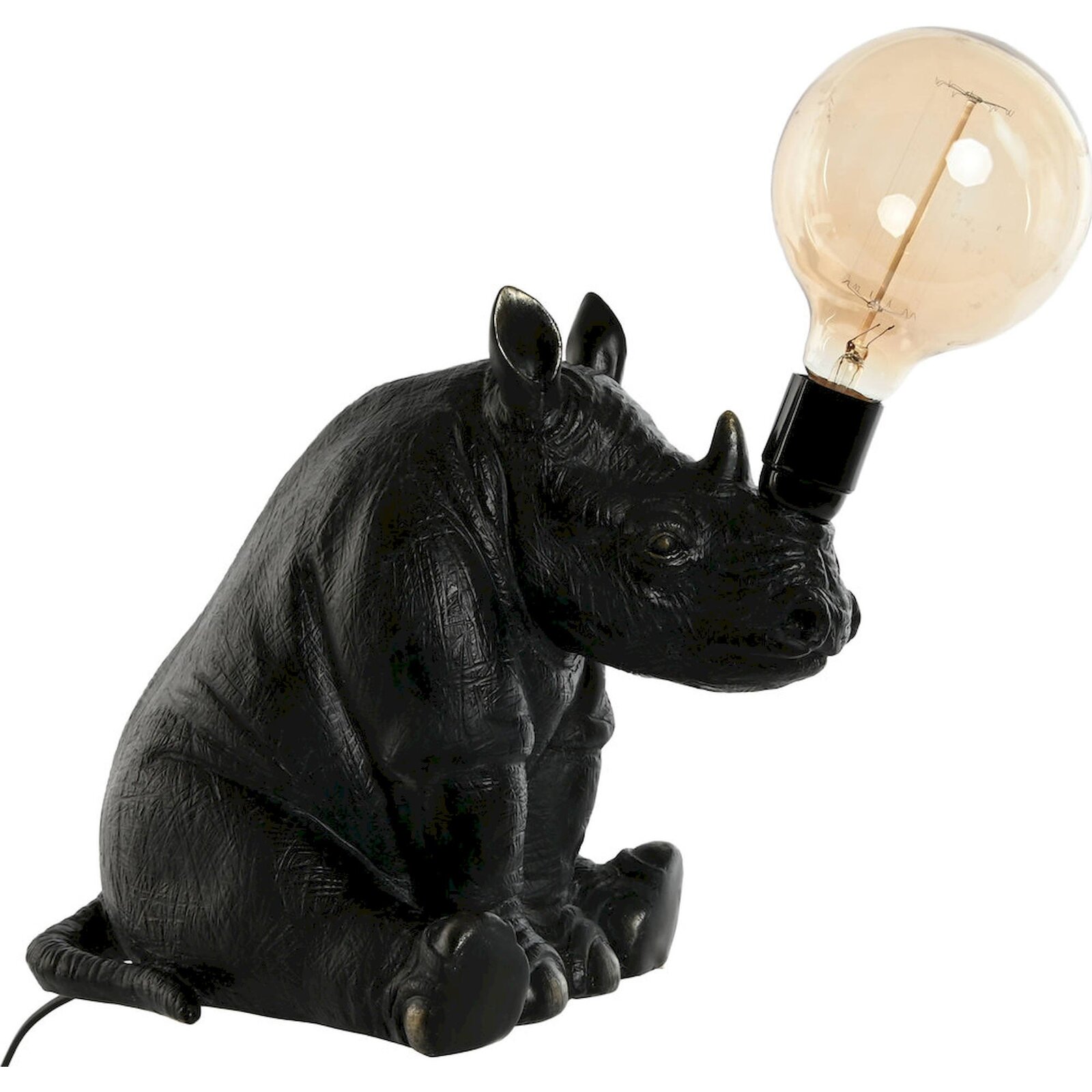 Lampe De Salon Design Forme Rhinocéros Noir Unique - Noir Intense