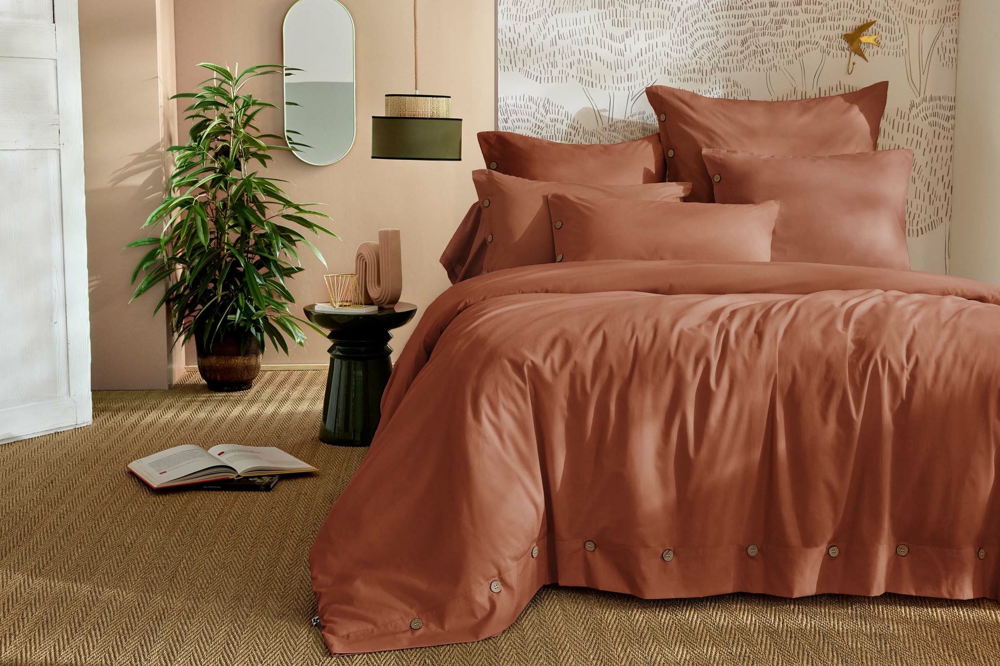 Housse De Couette 260 X 240 Cm - Percale Coton 120 Fils - Perrine Tomette