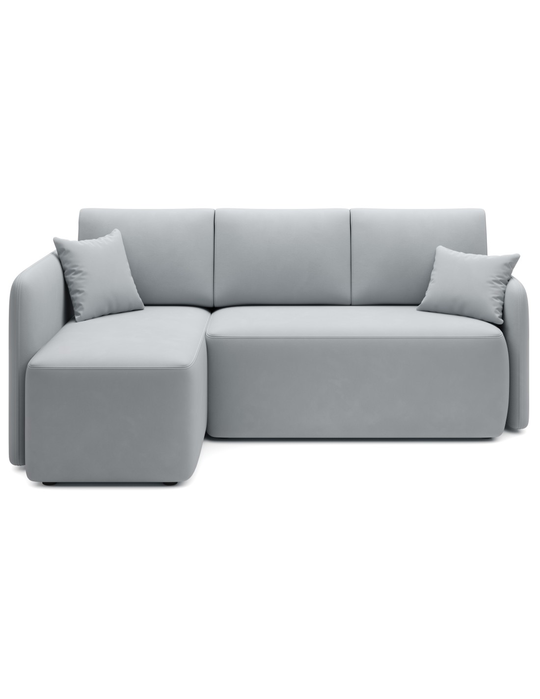 Canapé D'Angle Gauche Gris Convertible 3 Places Hedson Avec Coffre