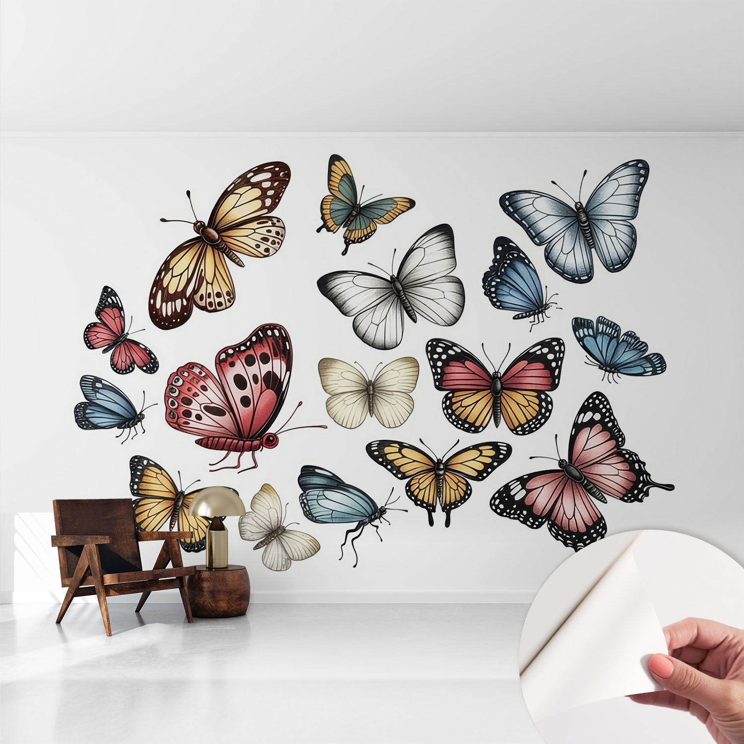 Papier Peint Autocollant Avec Imprimé Pour Intérieur Moderne Application Facile A Motif Papillons Paradisiaques 416x254 Cm