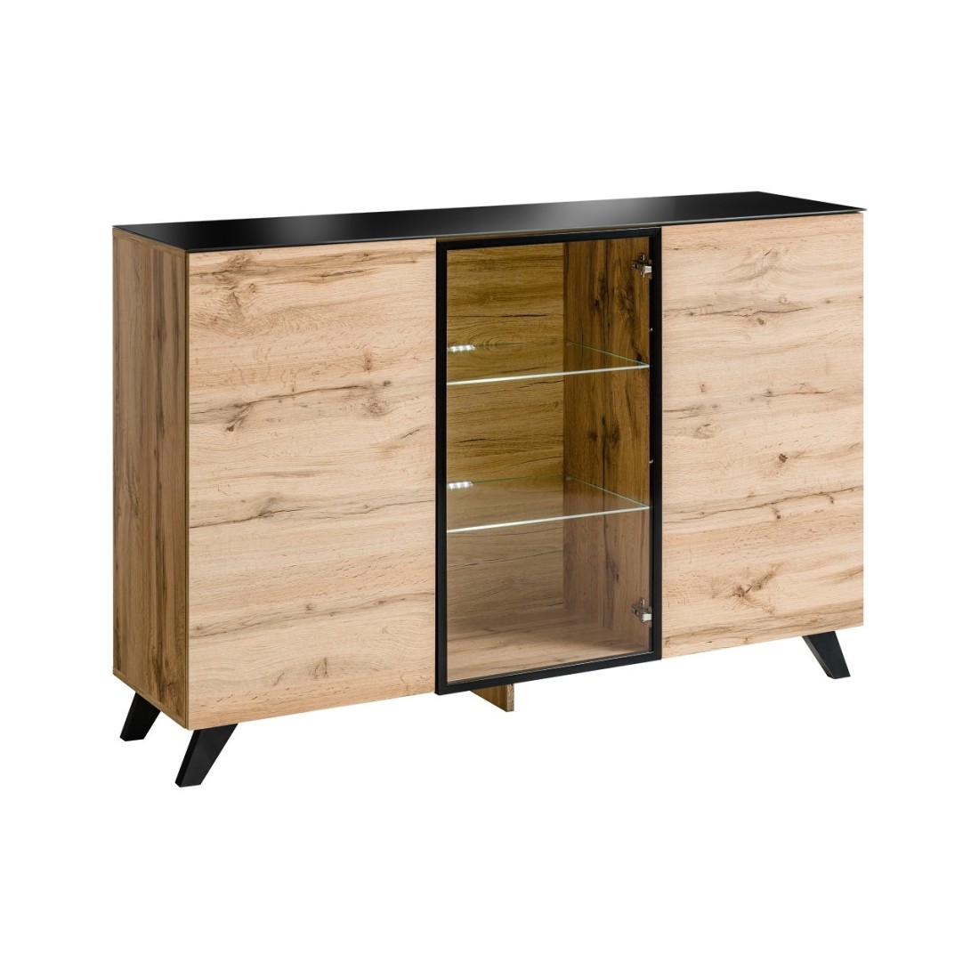 Meublorama - Buffet, Bahut Modèle Tino + Led. Meuble Type Scandinave. Enfilade Design Pour Votre Salon Ou Salle À Manger.