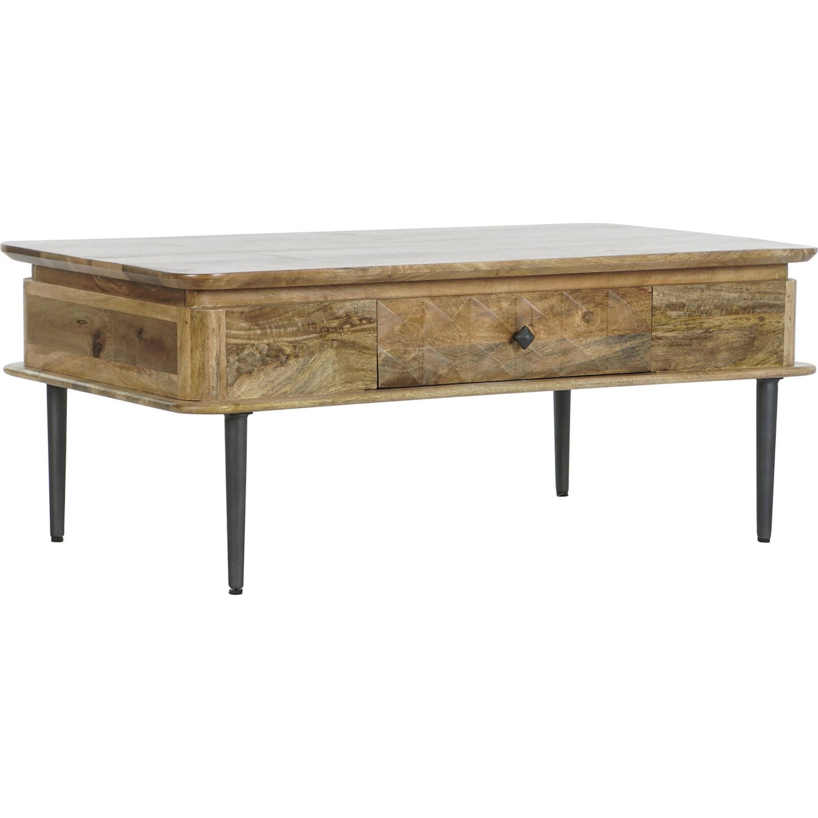 Table Basse Bois Et Métal Pour Salon Moderne Et Cosy - Naturel Gris Foncé
