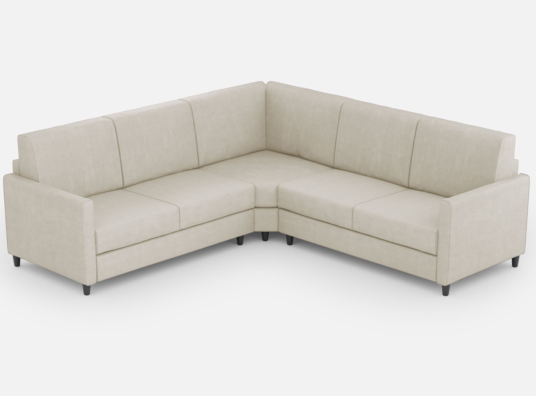 Canapé D'Angle Moderne Italien Tissu Blanc Cassé Korane - 5 Tailles 221x221 Cm-taille 221x221 Cm