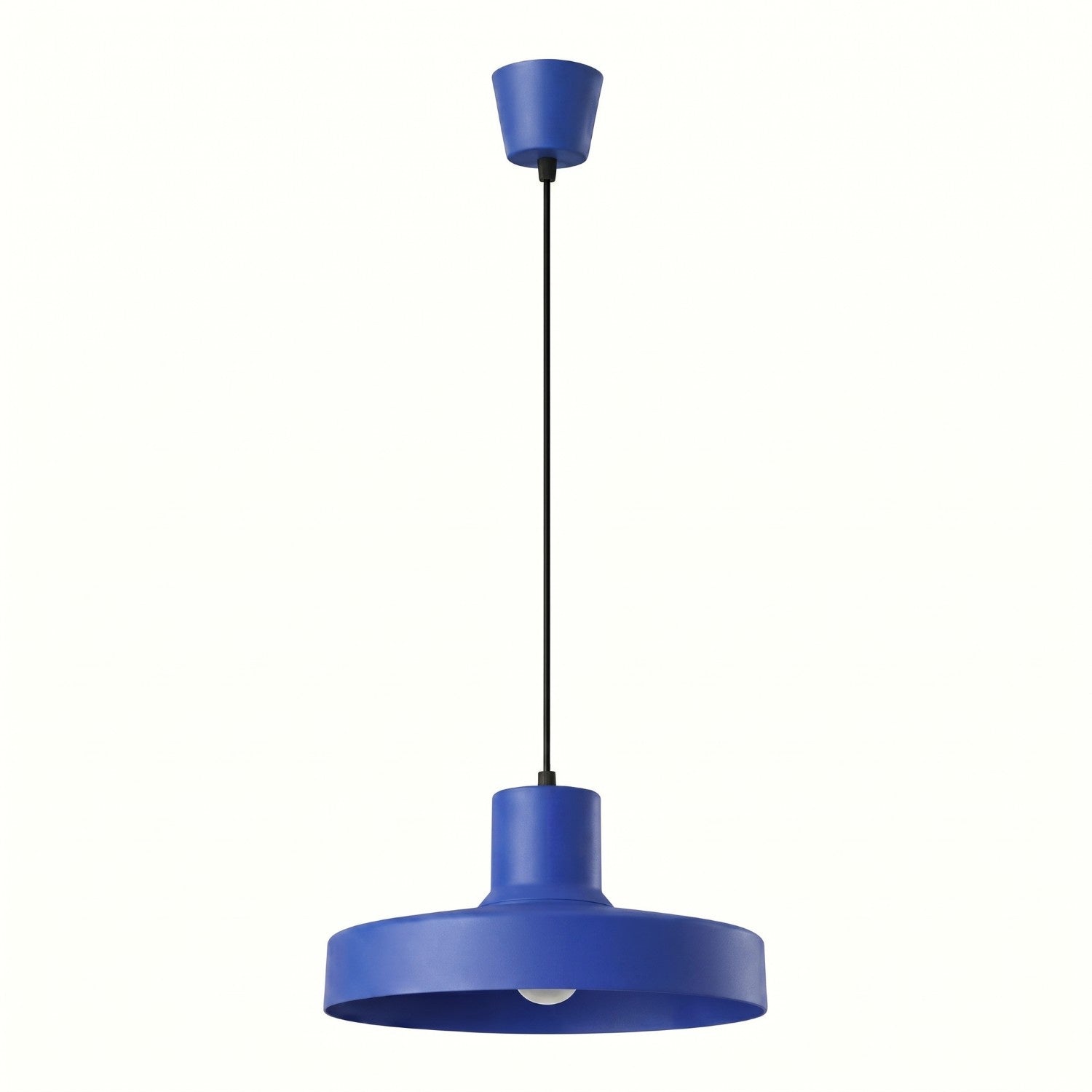 Suspension Rétro Ronde En Métal Bleu Outremer 1xe27 15w Bilo Sollux Lighting