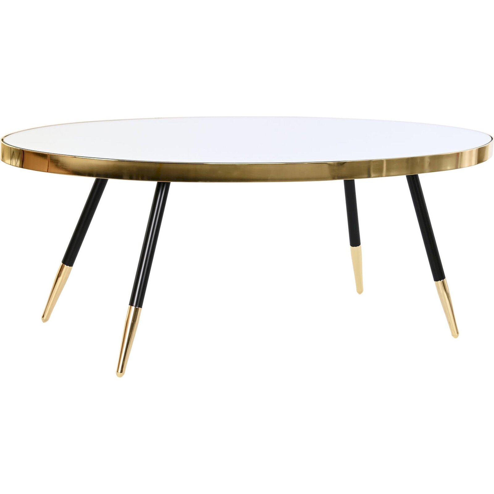 Table Basse Élégance Dorée Et Effet Miroir Chic - Doré Miroir Avec Nuances Noires