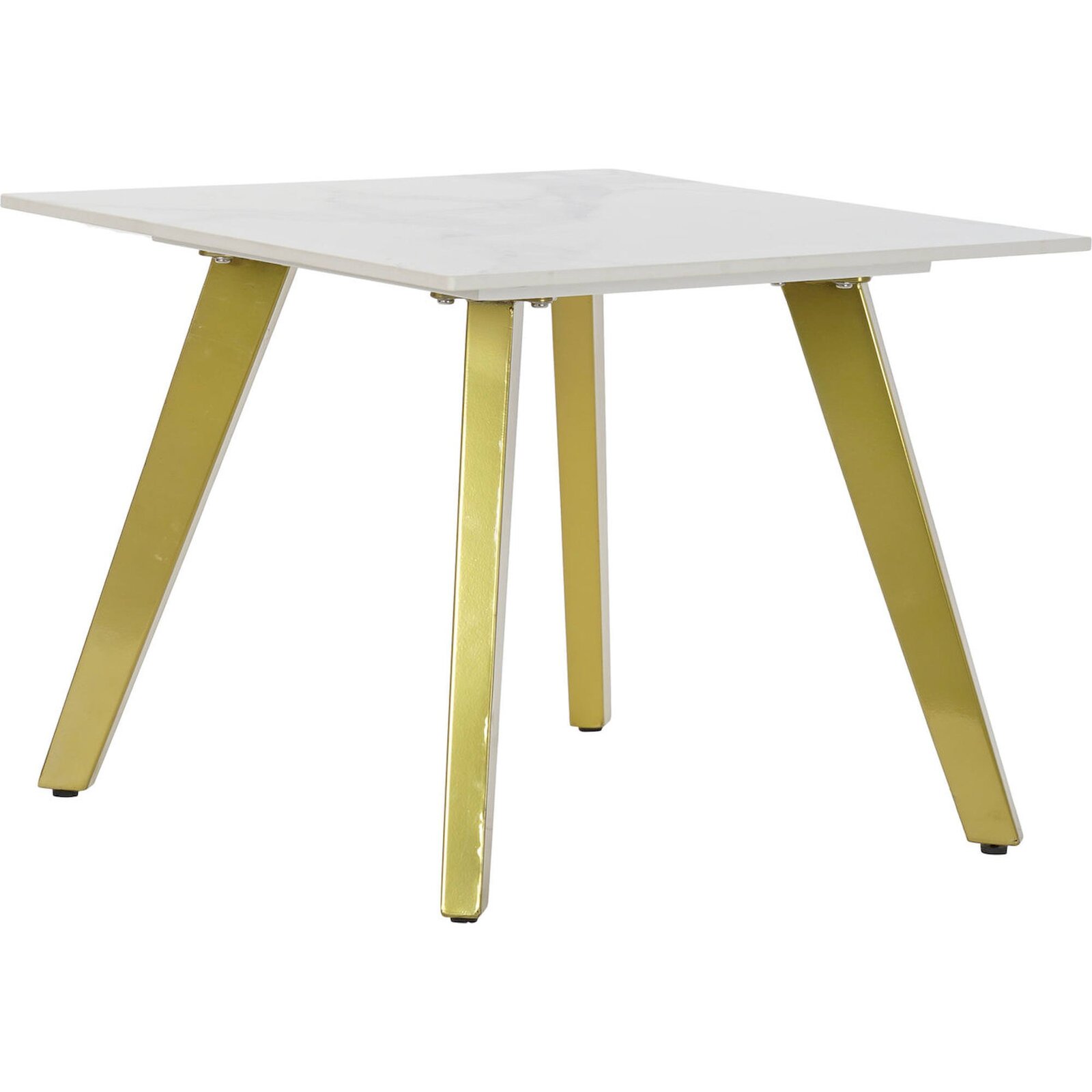 Table Basse Élégance En Céramique Touché Doré - Blanc Doré Brillant