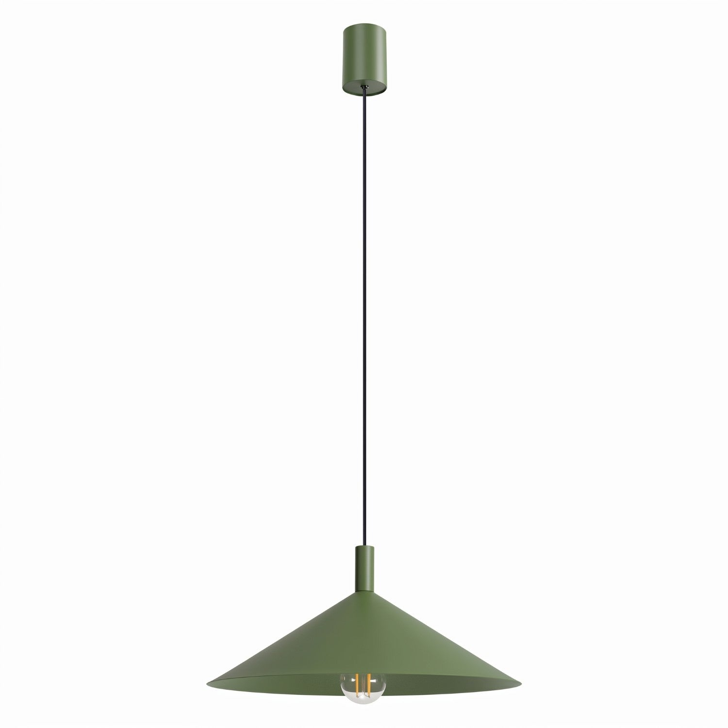 Suspension Classique Cône Vert Olive Ø40 Cm 1xe27 15w Nox Sollux Lighting