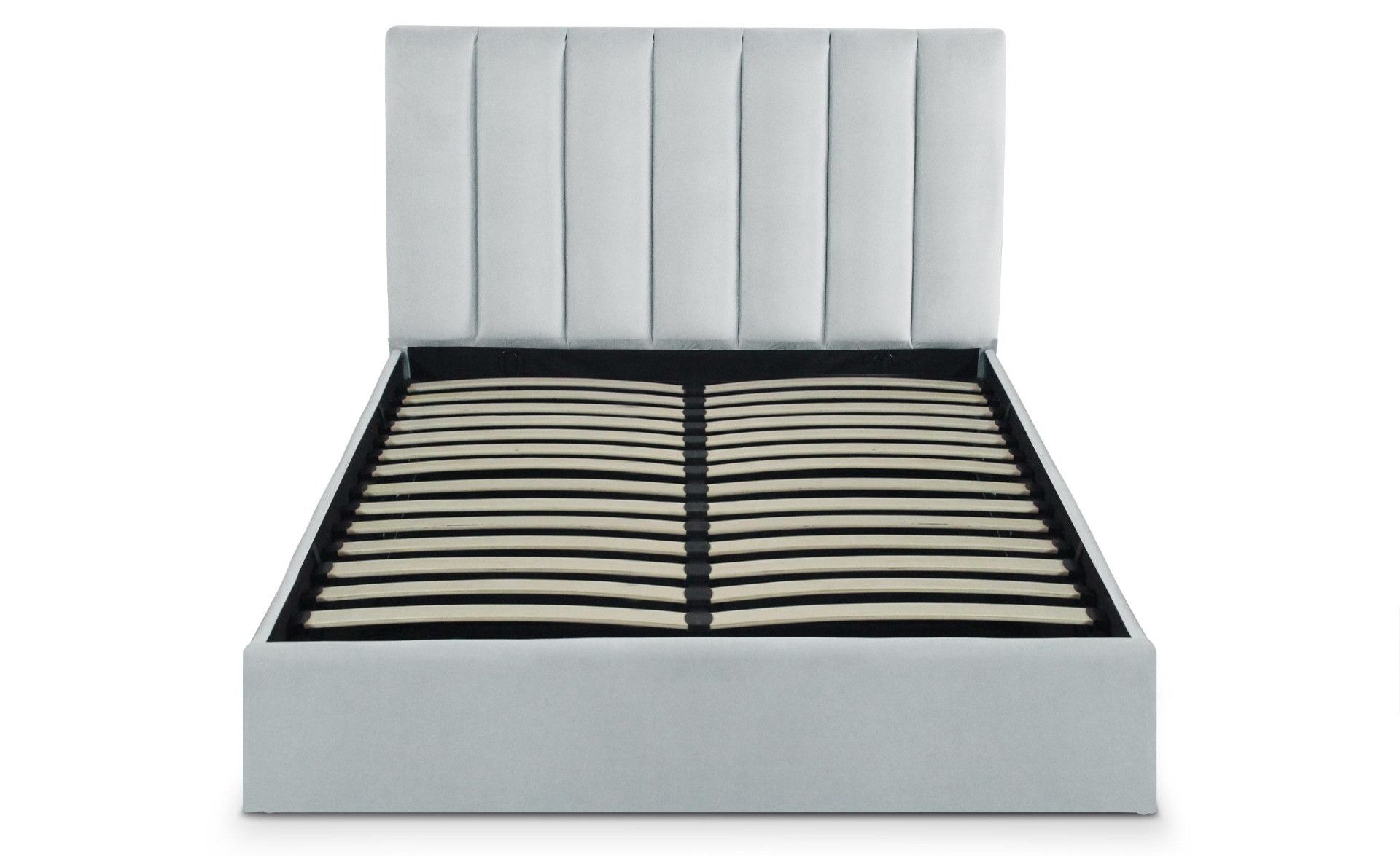 Lit Coffre Songe + Sommier Velours Argent 140cm