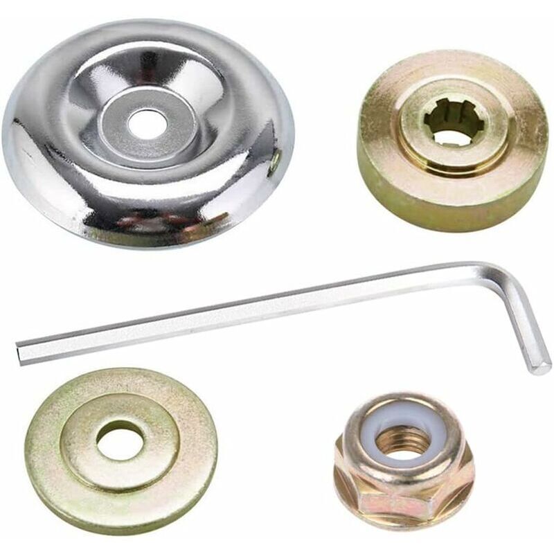 Kit De Fixation Écrou Pour Tête De Débroussailleuse - 5 Pièces Avec Lames Haute Qualité - Compatible Avec Débroussailleuses Standards