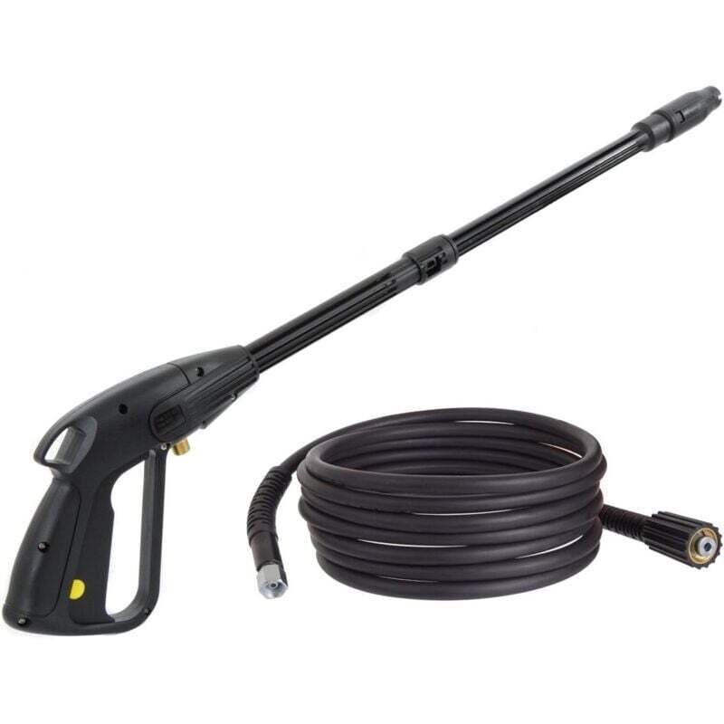 Pistolet Nettoyeur Haute Pression M22x1,5 Broche 14 Mm Avec Tuyau Haute Pression - Accessoires Nettoyeur Haute Pression - Buse Réglable - Longeur Du Tuyau 5 M