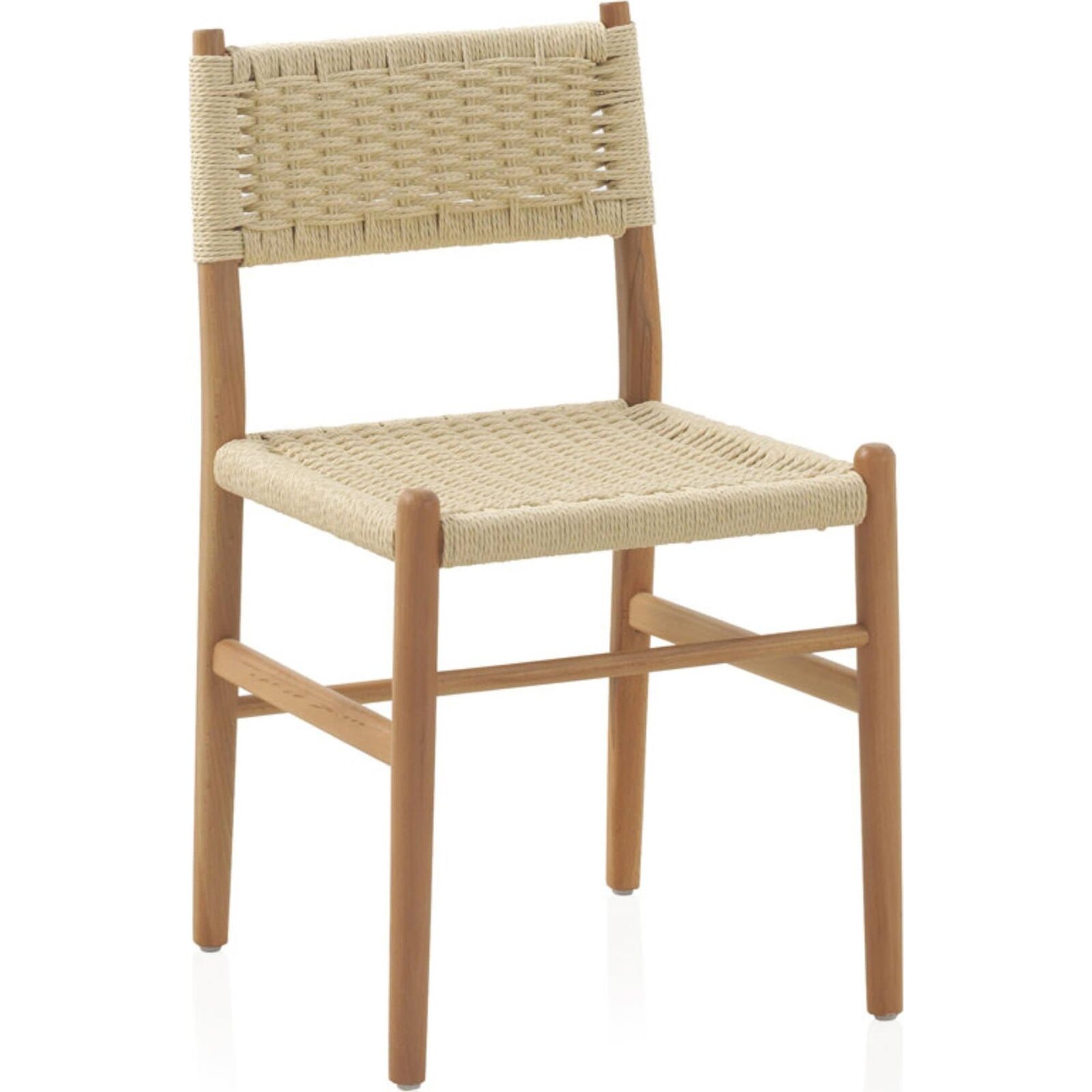X4 Chaises En Bois De Hêtre Naturel Assise Tressée Élégante - Bois Naturel Et Corde Tressée Claire