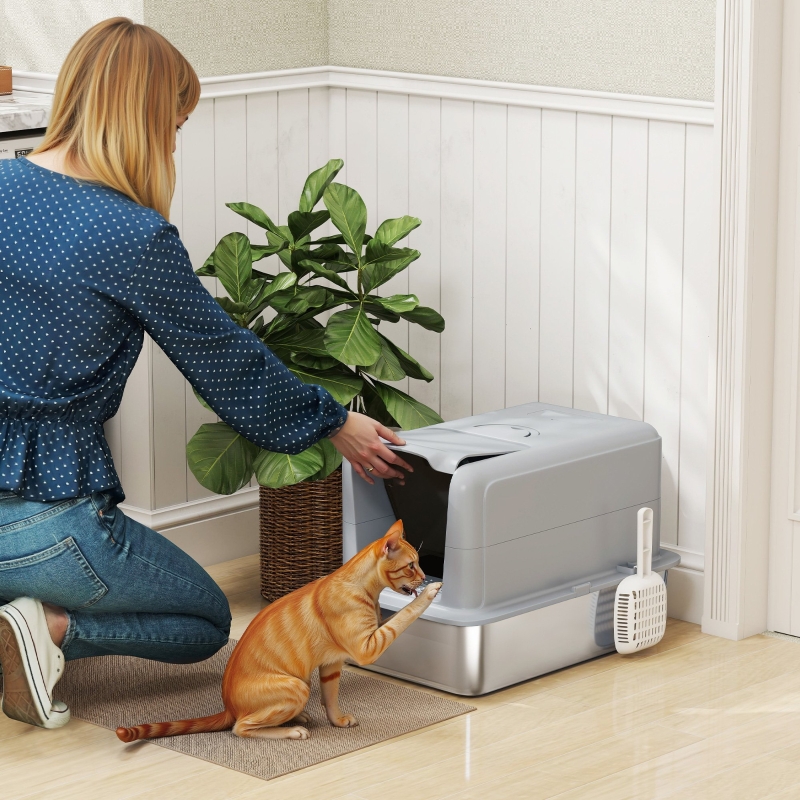 Arbre À Chat 206 Cm Avec Niche, 2 Balles, Poteaux En Sisal, Gris Foncé Redom