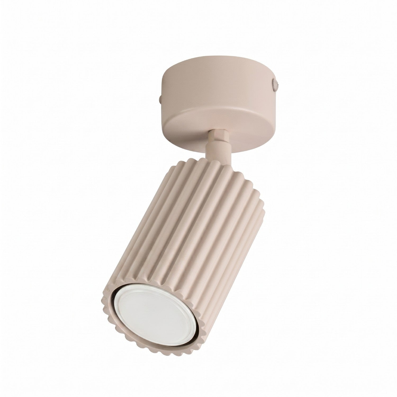 Spot Plafonnier Moderne Rond Strié Taupe 1xgu10 10w Karbon Sollux Lighting