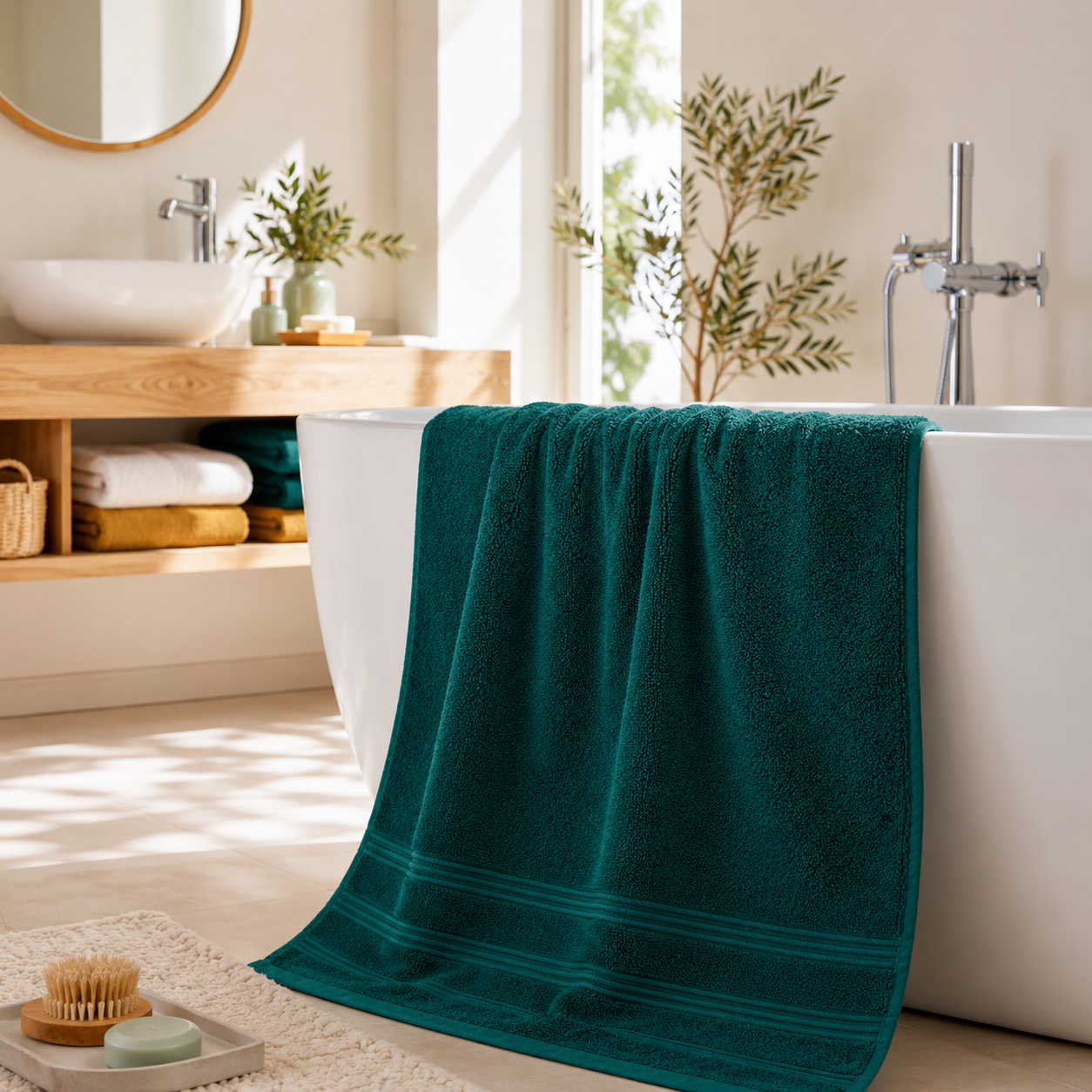 Drap De Douche Spa 70 X 140 Cm 100% Coton 400 Gr/m² - Emeraude