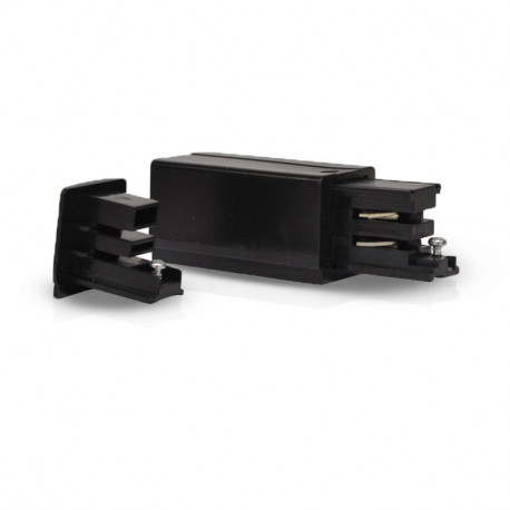 Connecteur D'Alimentation Pour Rail Type Xts + Clips De Fin. Miidex Lighting® Noir - Droite