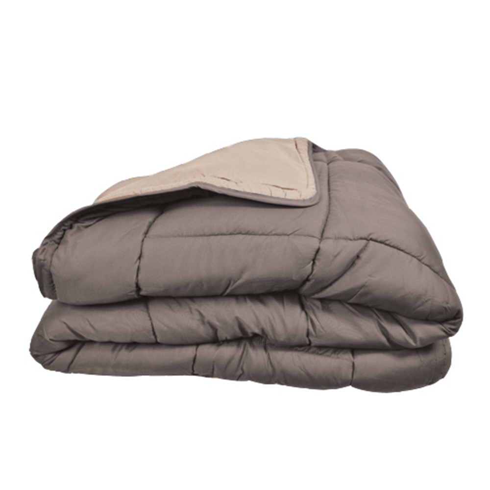 Couette Chaude Microfibre Bicolore 400 Gr/m2 Taupe 240x260 Cm